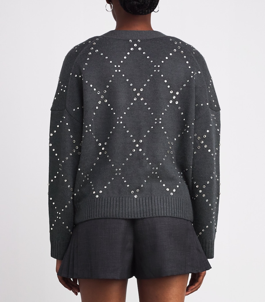 Studded Cardigan GREY Image 4