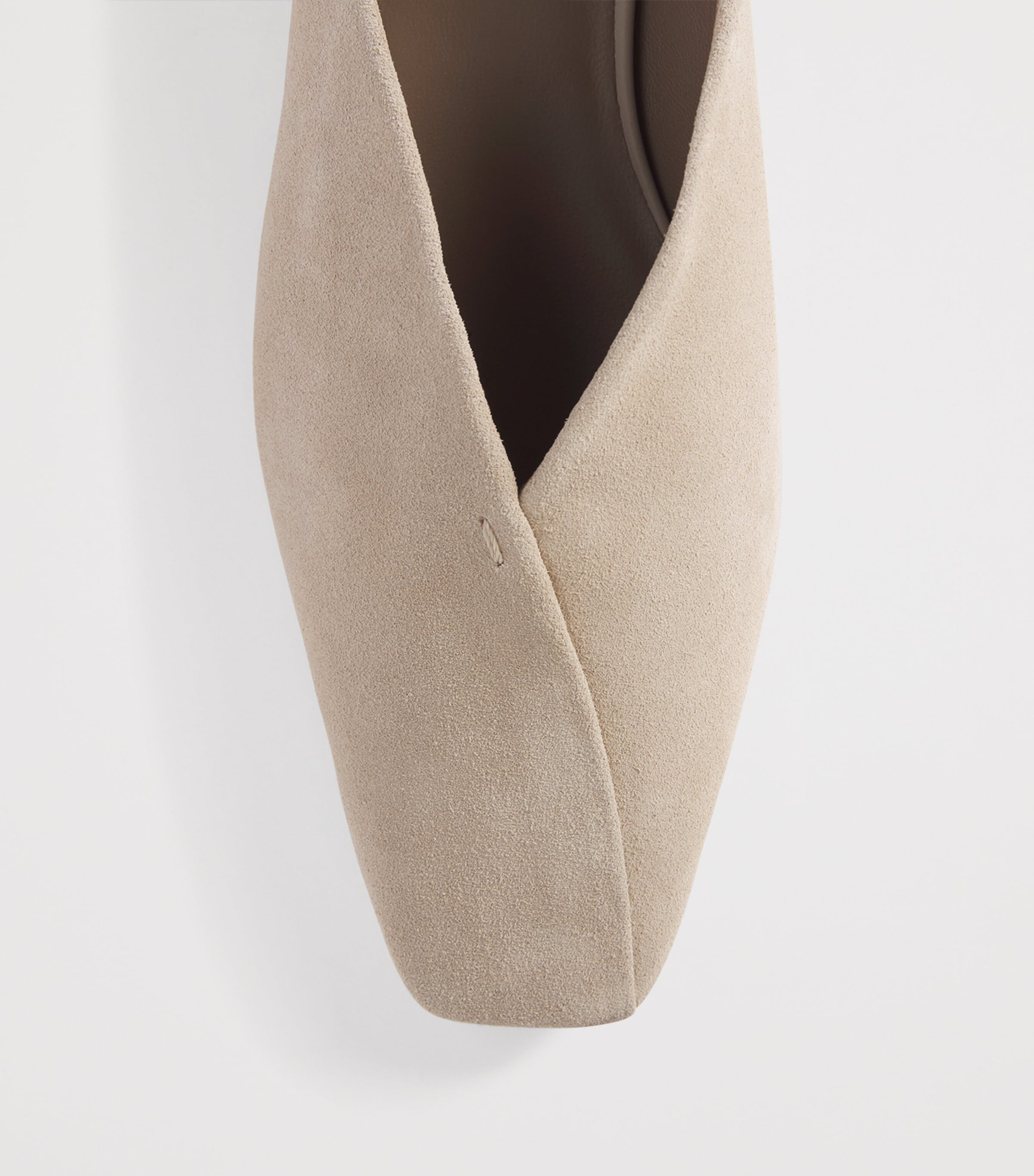 Max Mara Suede Leather-Trim Ballet Flats Beige Image 6