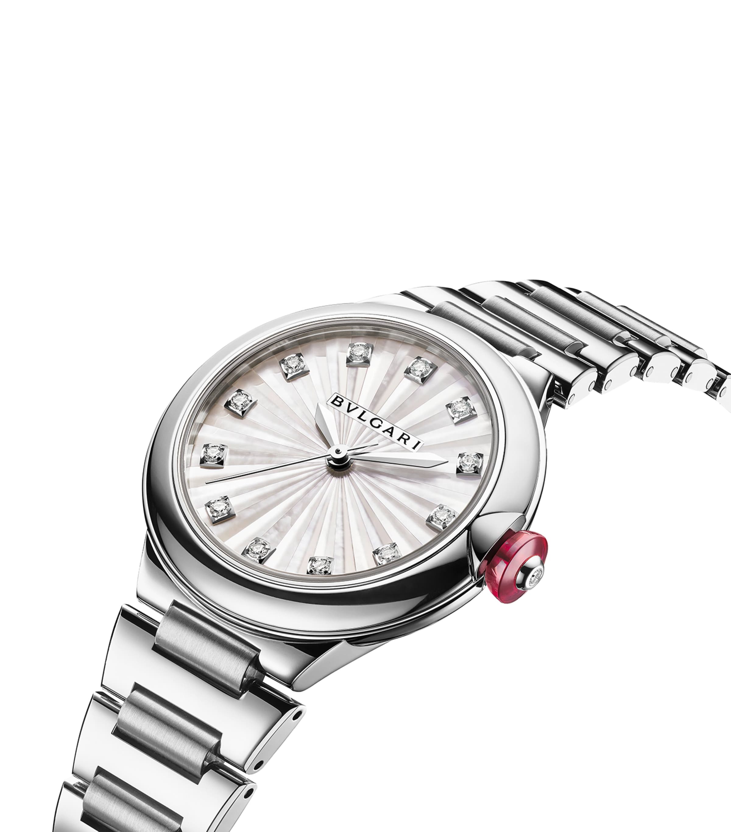 Stainless Steel and Diamond Lvcea Watch 33mm SILVER Image 2