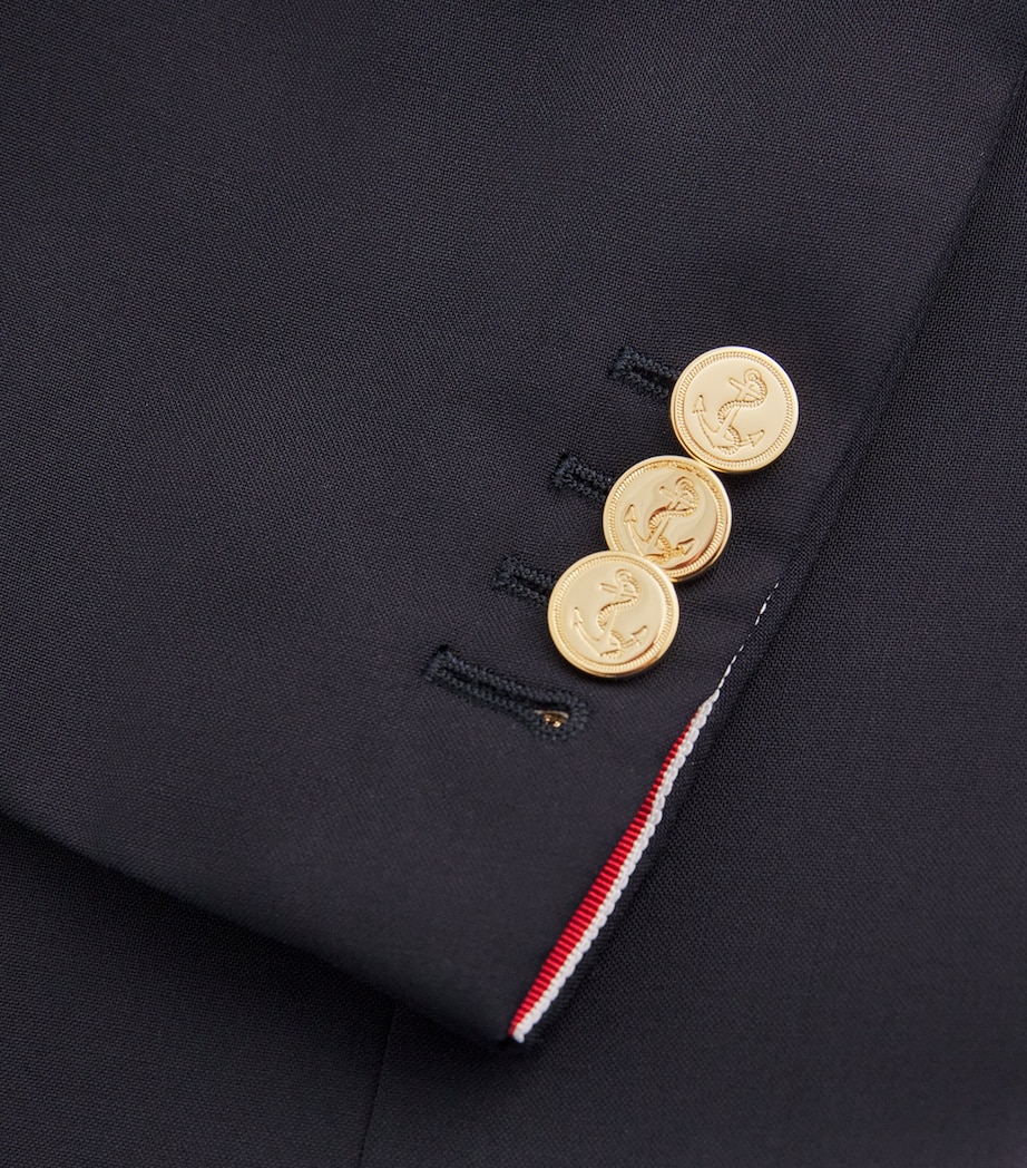 Thom Browne Mens Wool 4-Bar Stripe Blazer Navy Image 6