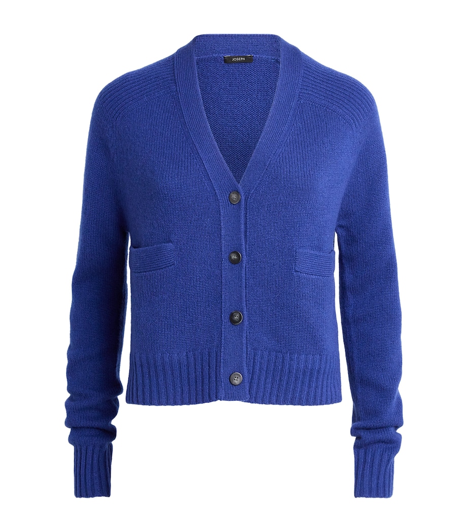 Open Cashmere V-Neck Cardigan COBALT Image 1