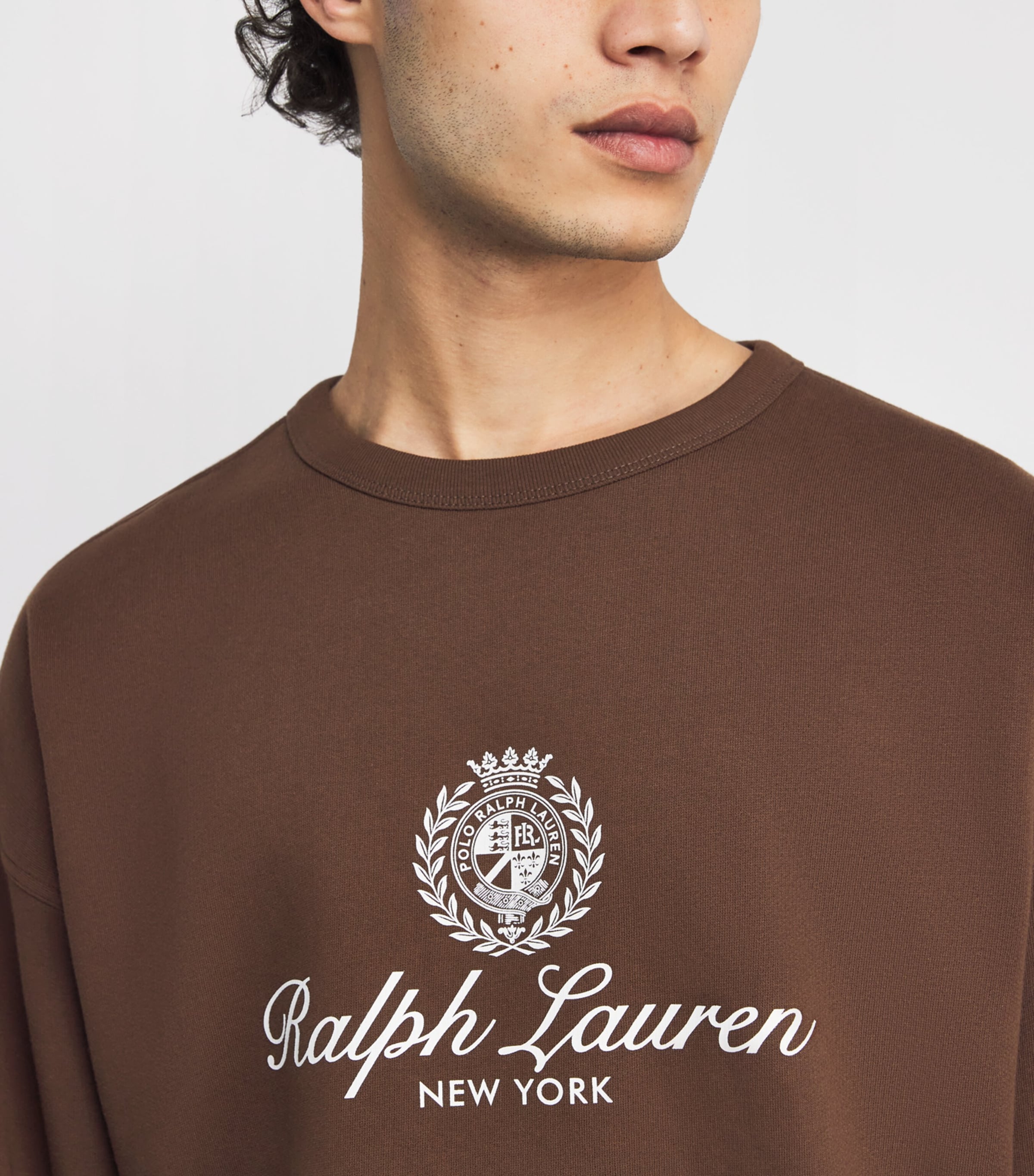 Cotton-Blend Logo Sweatshirt BRANCH BROWN Image 6