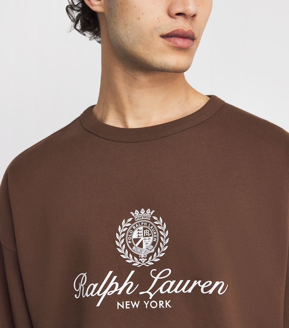 Cotton-Blend Logo Sweatshirt BRANCH BROWN Image 6