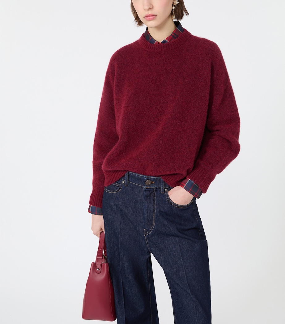 Weekend Max Mara Womens Wool-Blend Sweater Bordeaux Image 5