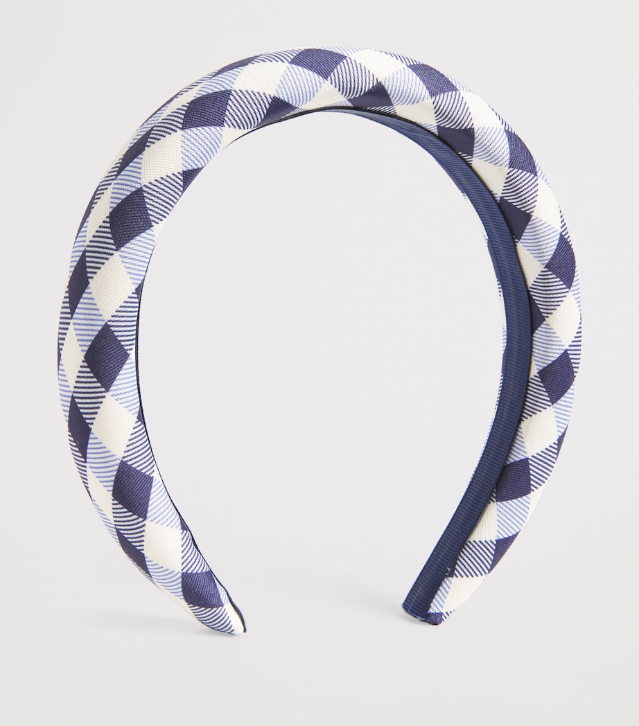 Gingham Taffeta Headband BLUE Image 2