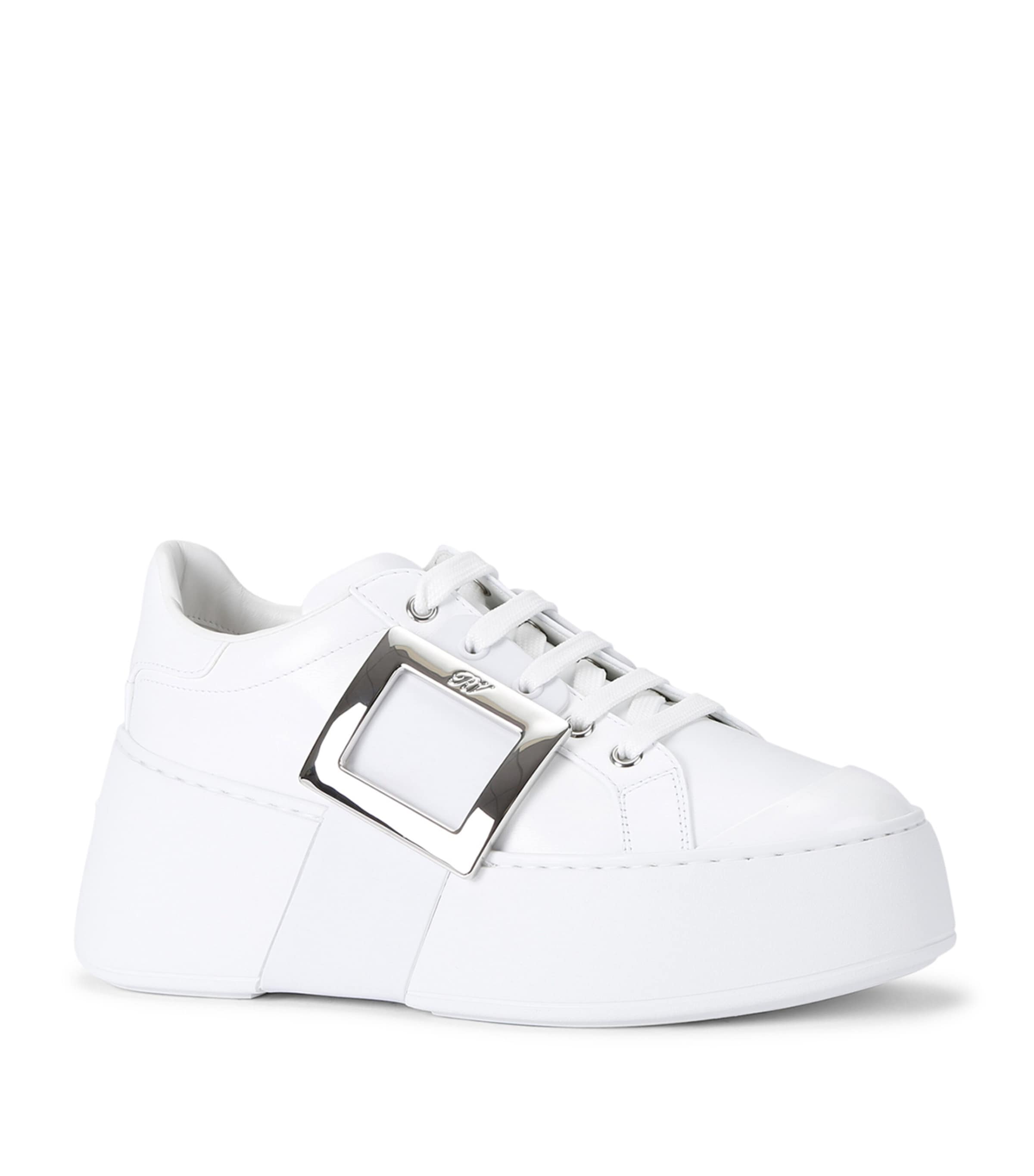 Leather Viv Skate Platform Sneakers WHITE Image 3