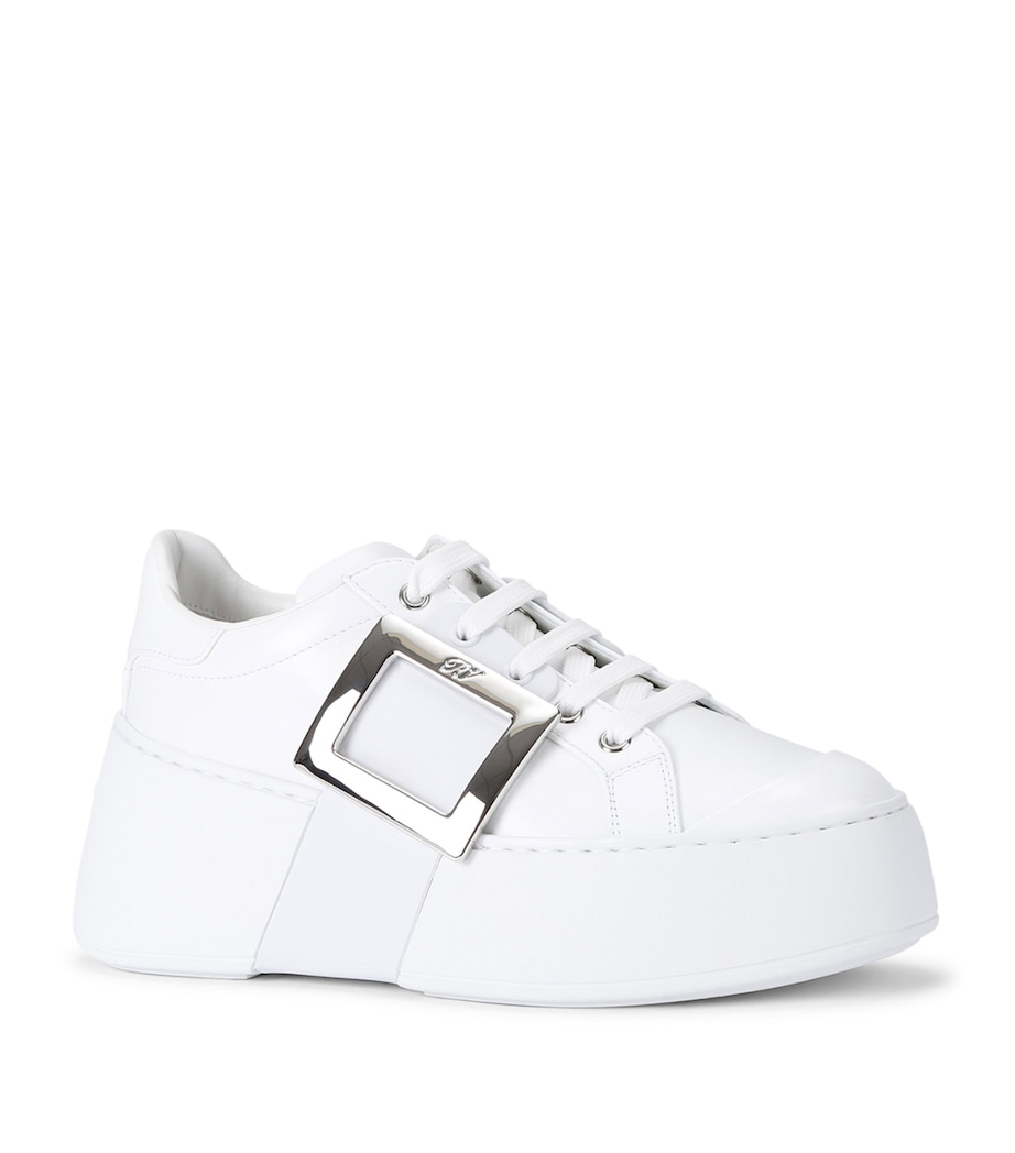Leather Viv Skate Platform Sneakers WHITE Image 3