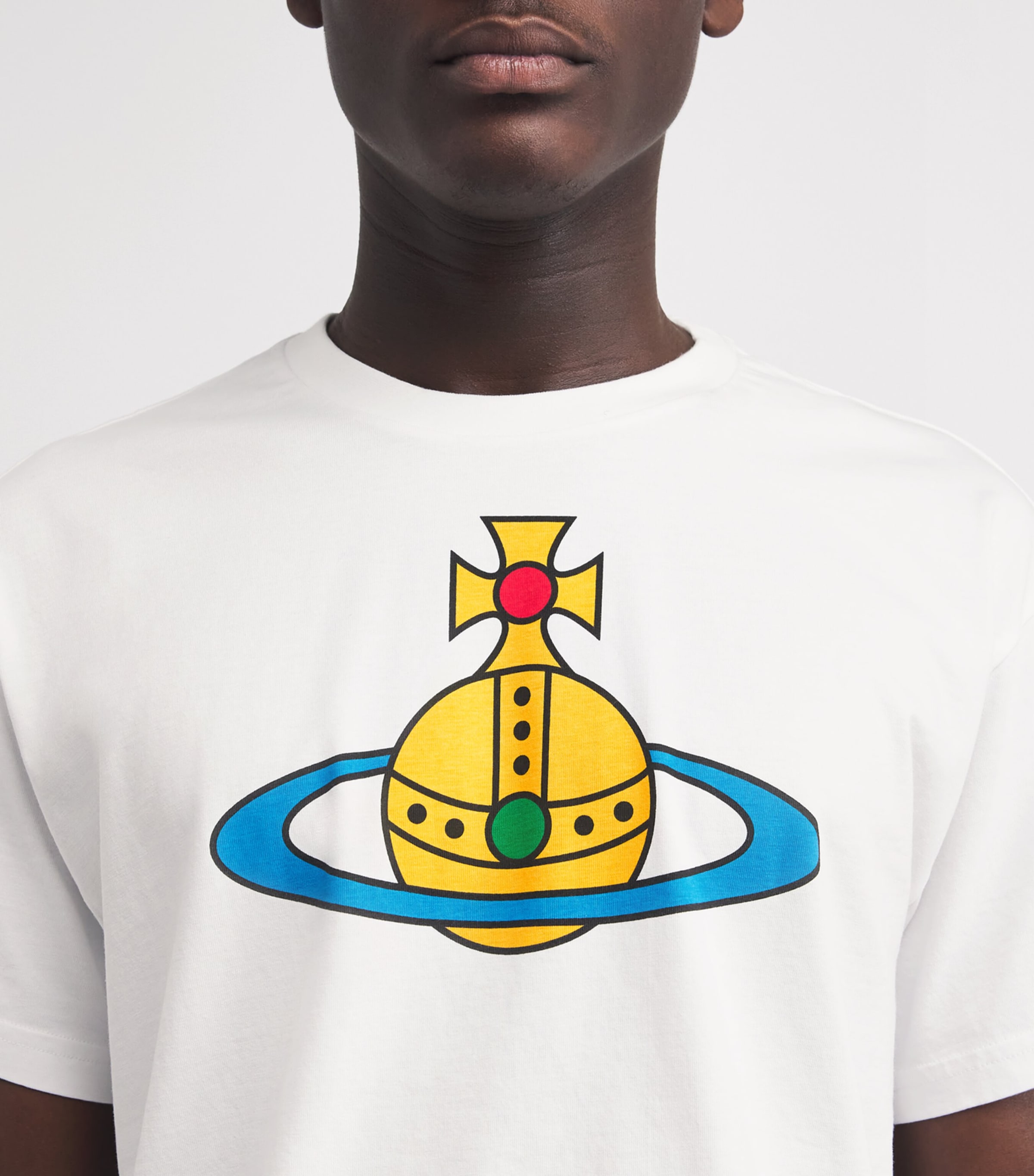 Vivienne Westwood Mens Cotton Orb T-shirt White Image 3