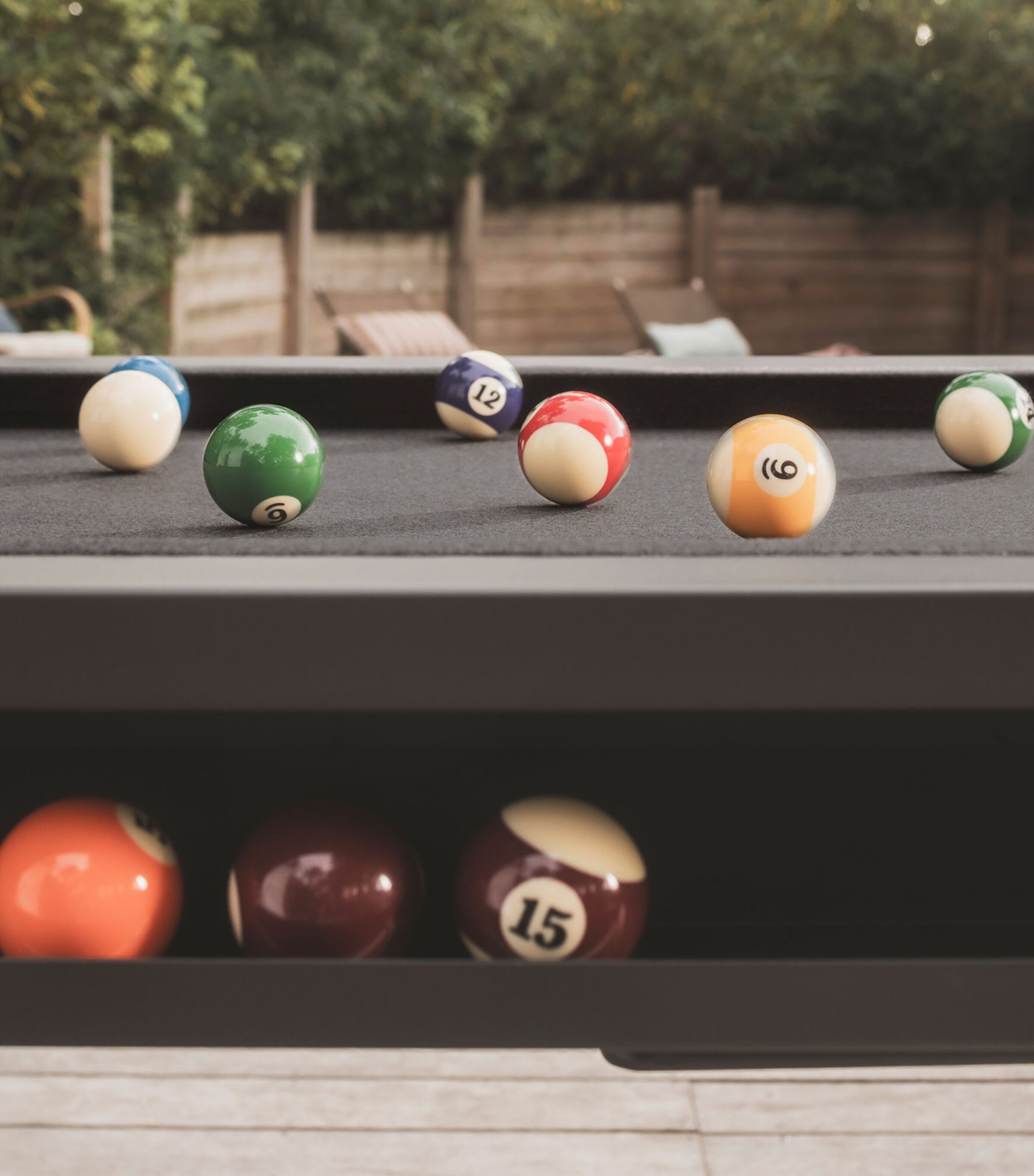 Cornilleau Hyphen Outdoor Pool Table Blck Gry Mot Drk Gry Image 7