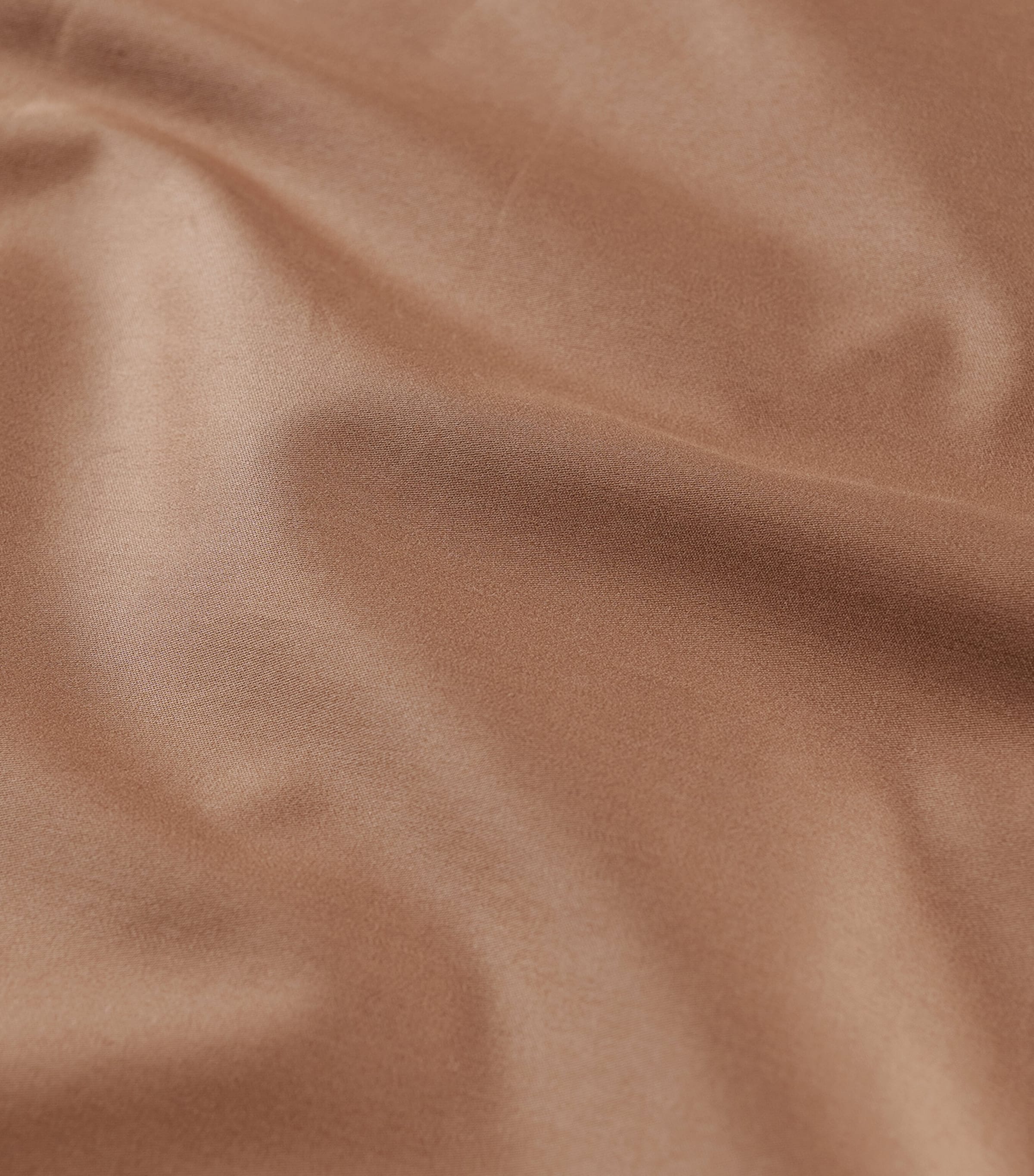 Hamam Organic Cotton Sateen Core Super King Flat Sheet (270cm x 310cm) Caramel Image 3