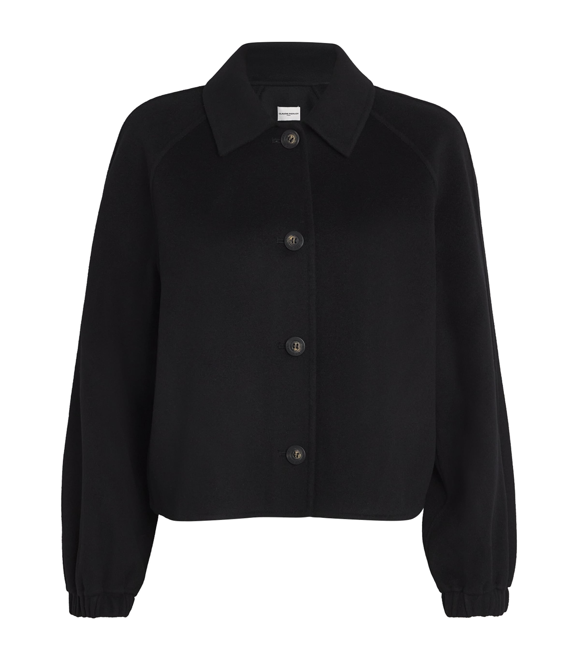 Claudie Pierlot Wool-blend Collared Jacket In Black