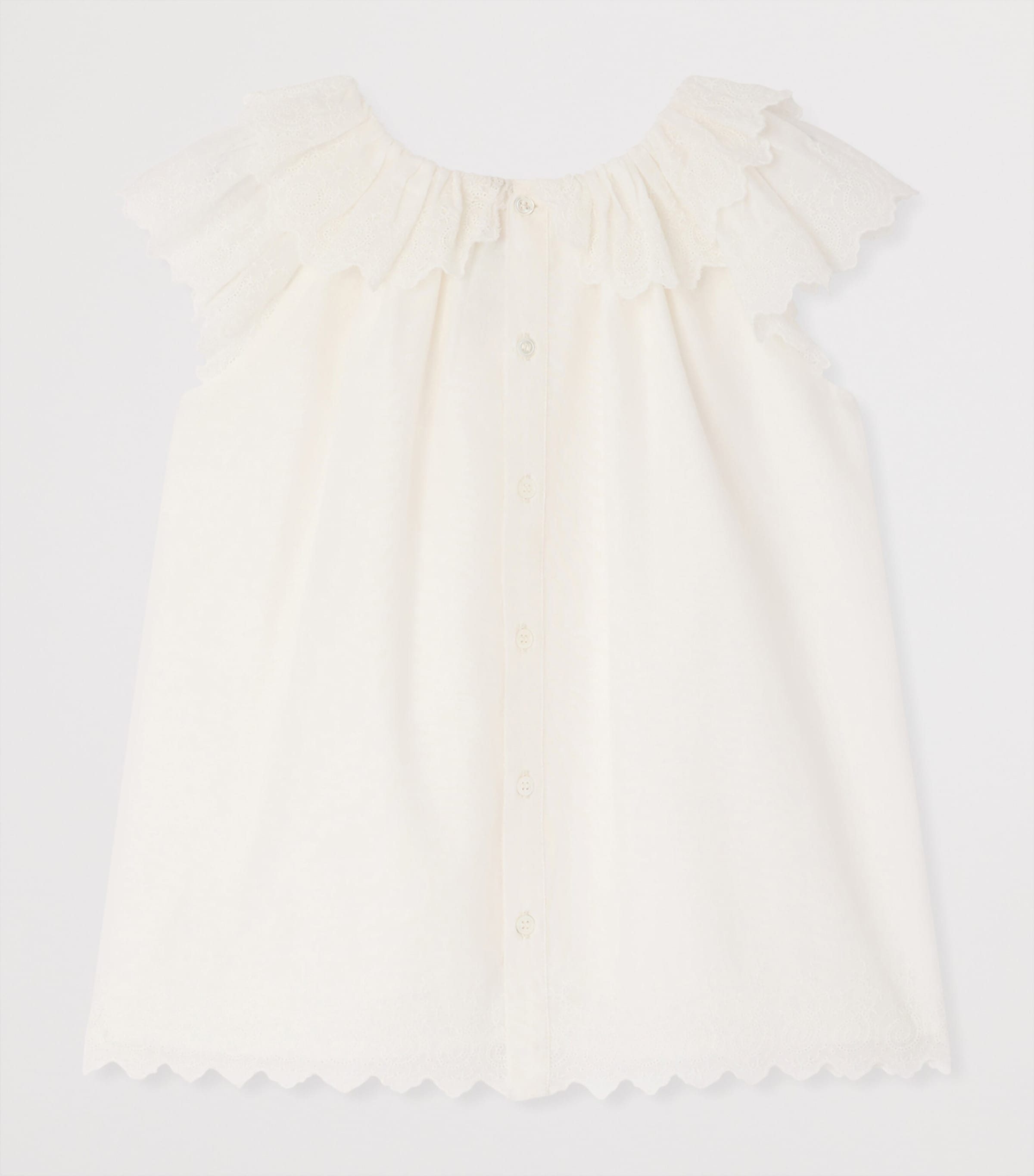 Cotton Broderie Anglaise Blouse (10-14 Years) UPB BLANC LAIT Image 2