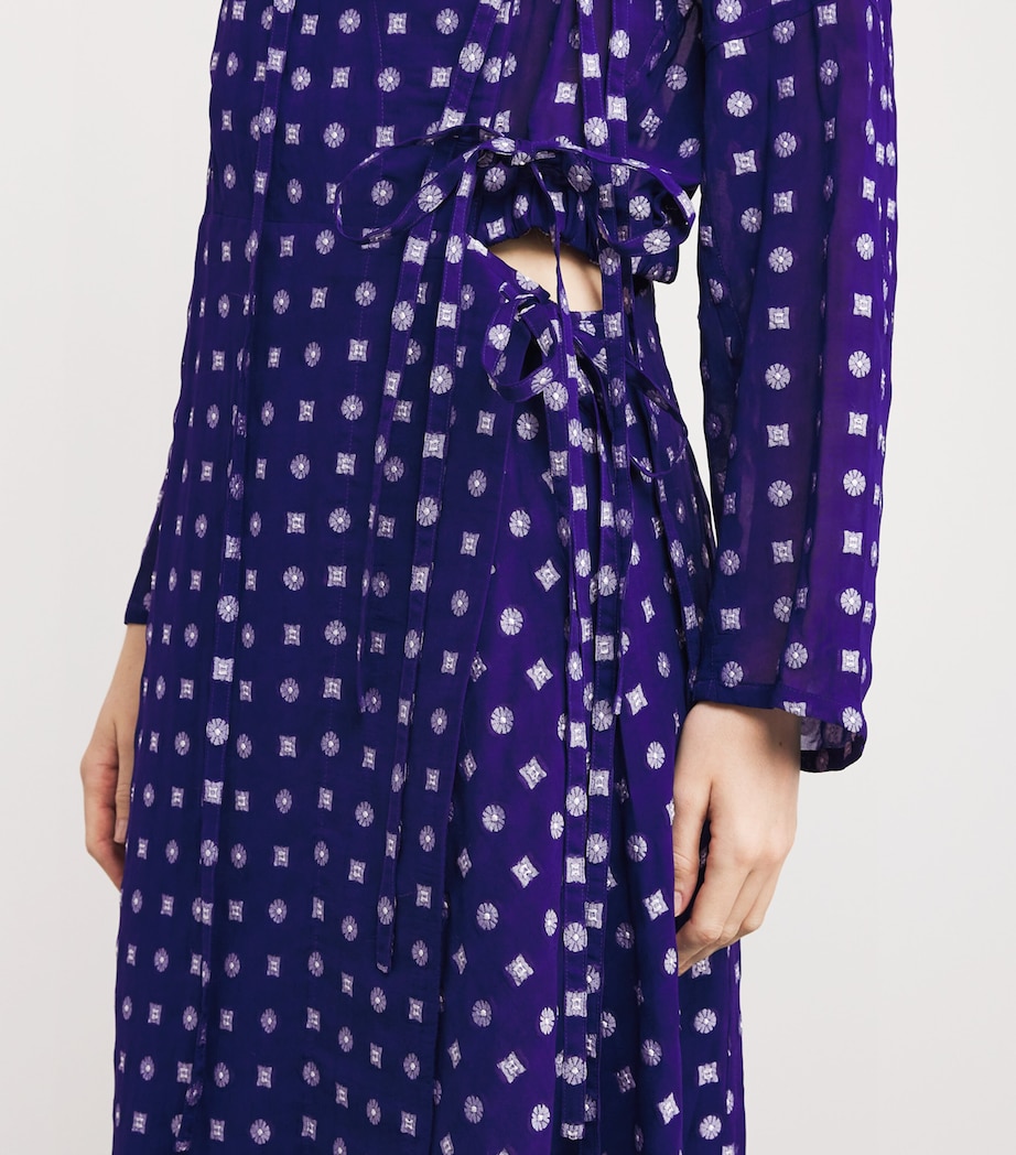 Jacquard Midi Dress 437BALLPNT INK DITSY Image 6