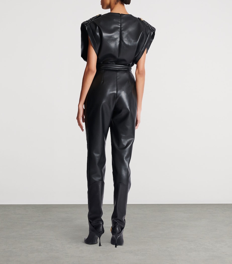 Faux Leather High-Rise Slim Trousers 0PA NOIR Image 5