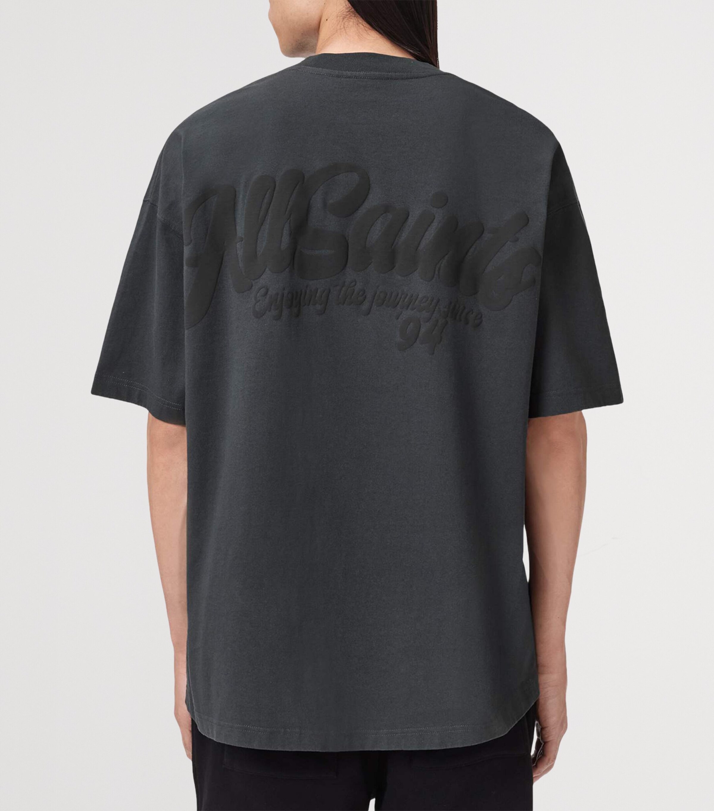 AllSaints Mens Organic Cotton Odyssey T-Shirt Washed Black Image 4