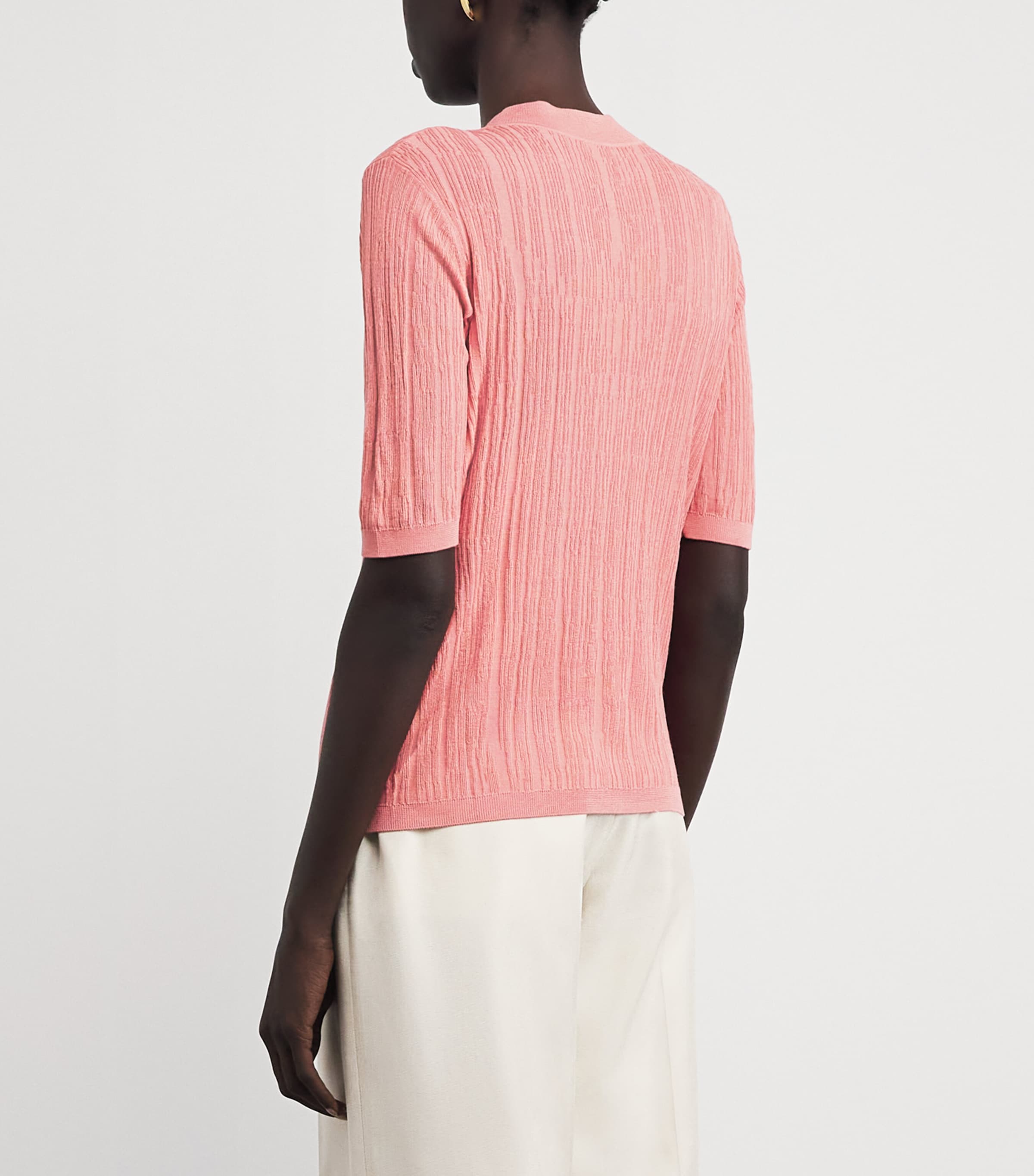 Joseph Womens Silk-Cotton Sens Cardigan Blush Image 4
