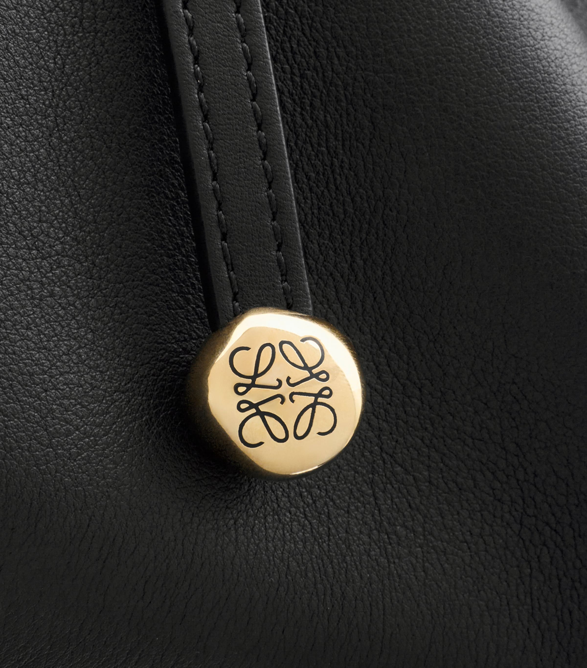 LOEWE Medium Leather Scarf Shoulder Bag Black Image 11