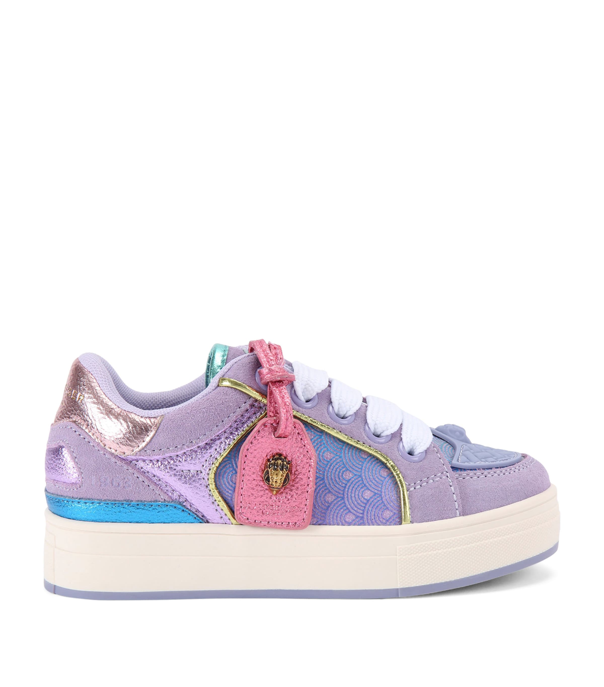 Kurt Geiger Kids' Mini Southbank Tag Sneakers In Purple