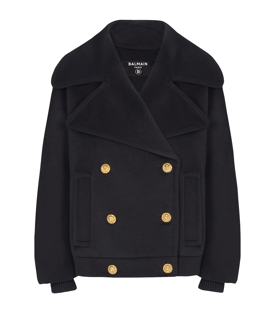 Wool-Cashmere Pea Coat 0PA NOIR Image 1