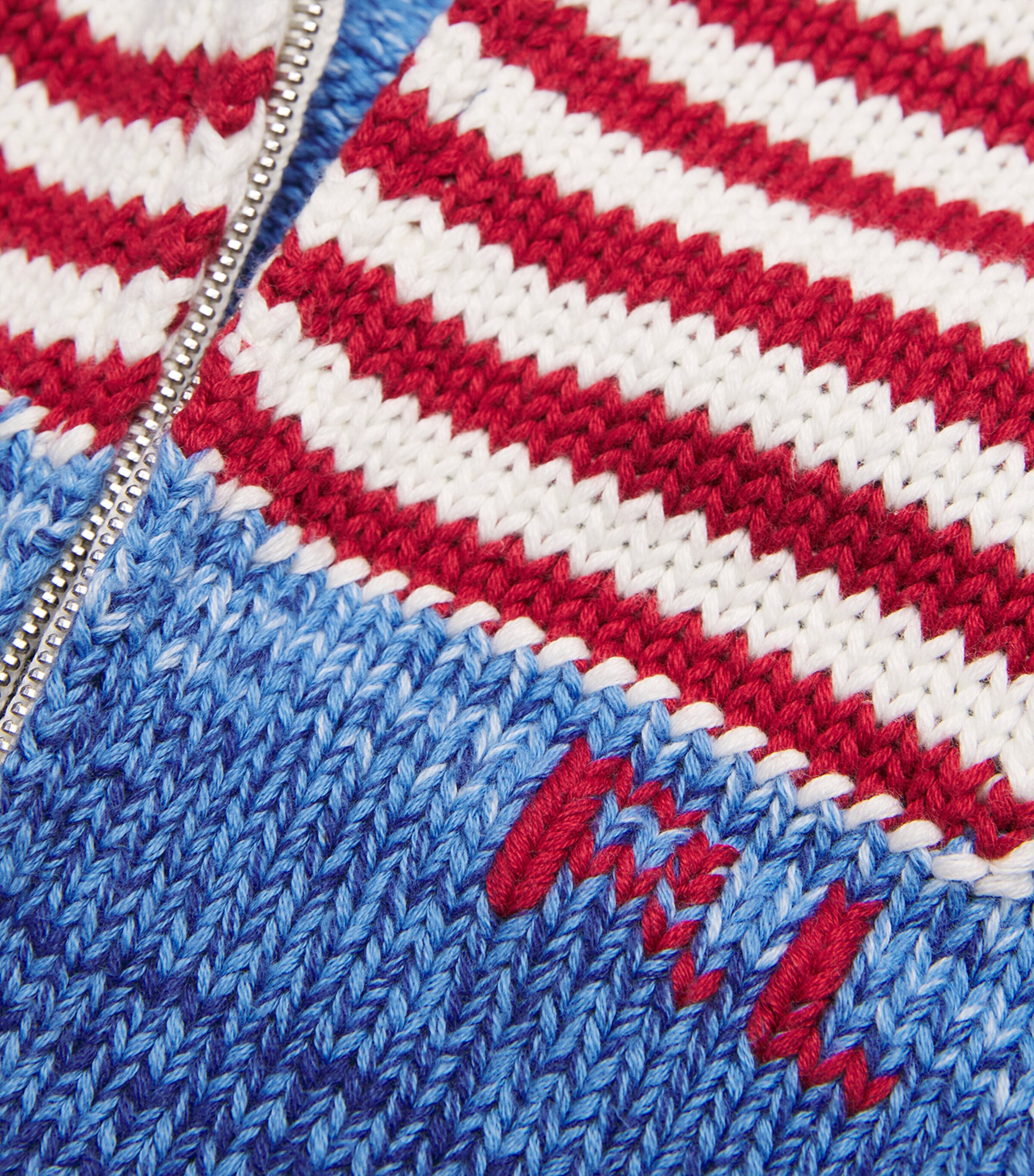 Polo Ralph Lauren Womens Flag Ombré Zip Hoodie White/royal Blue Image 6