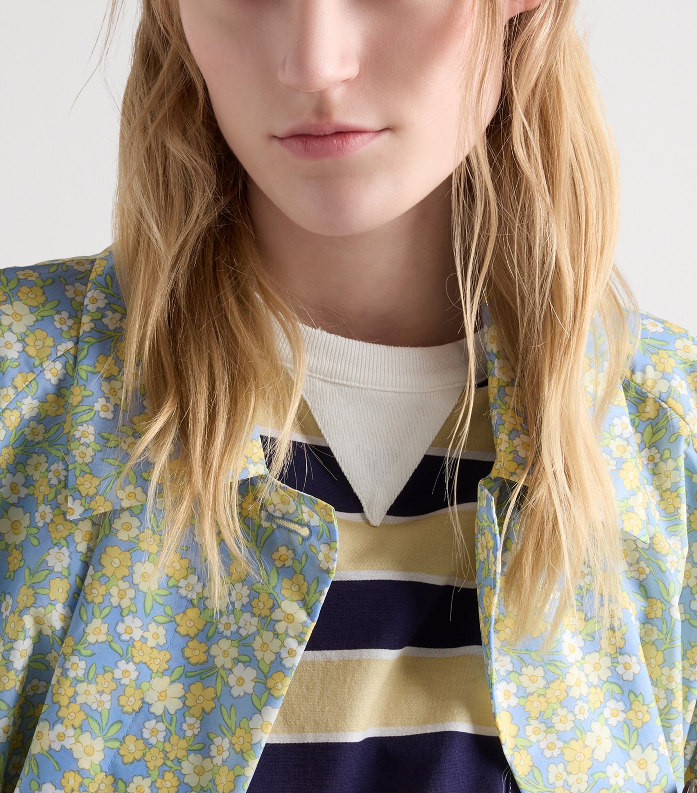 Prada Womens Cotton Stripe Lisle T-shirt Image 4