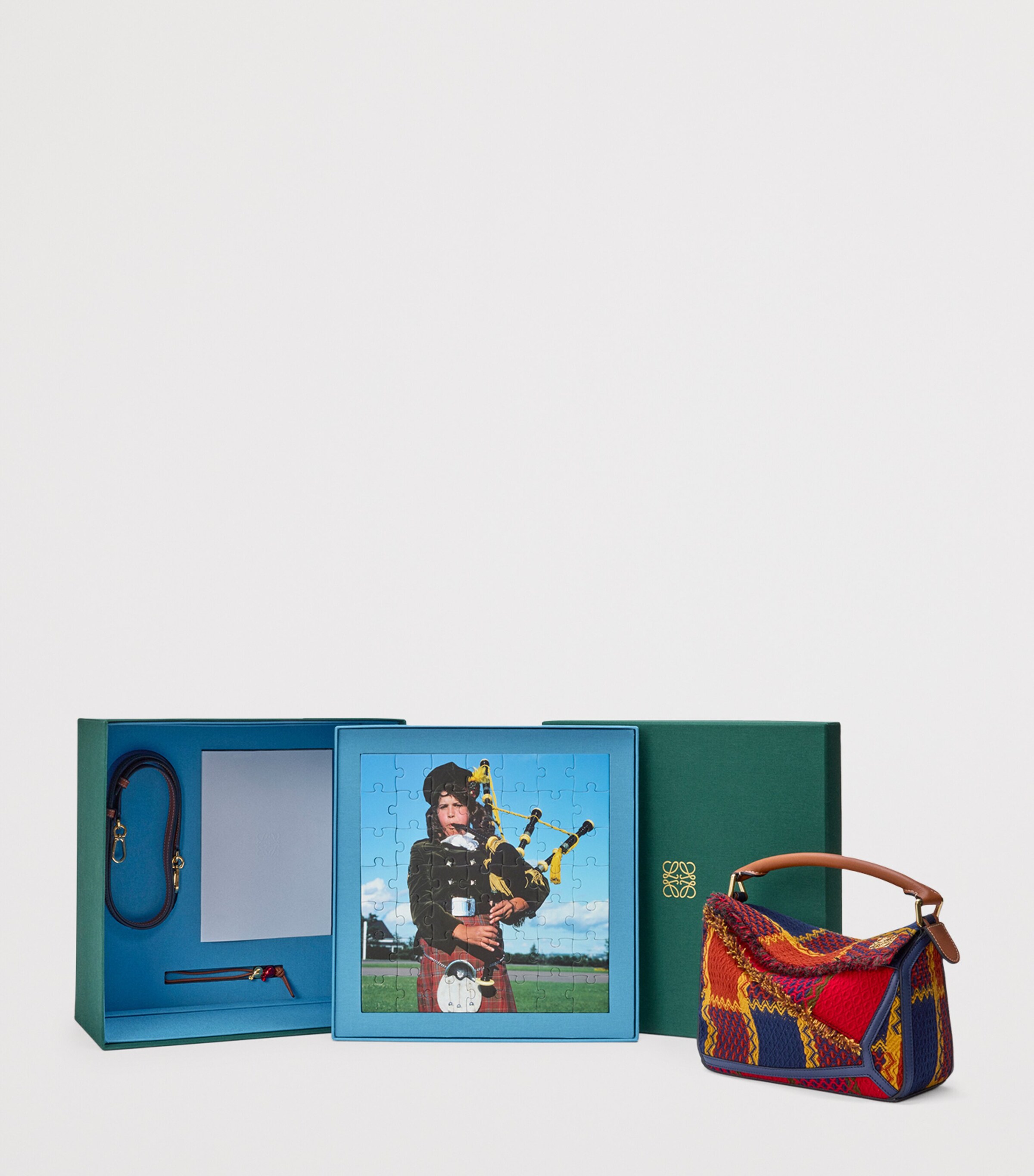 LOEWE Puzzle 10 Re-Edition Tartan Top-Handle Bag | Harrods HK