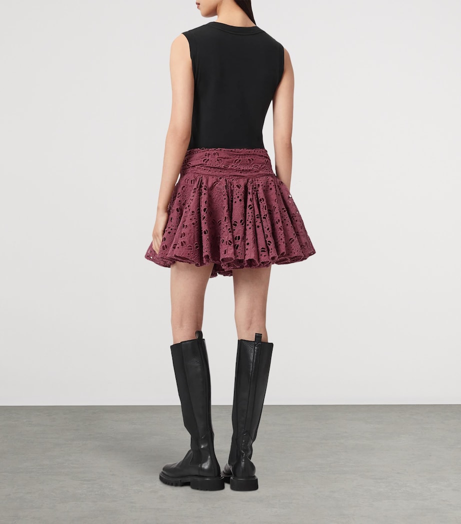 AllSaints Womens Dotty Mini Skirt Raspberry Pink Image 8