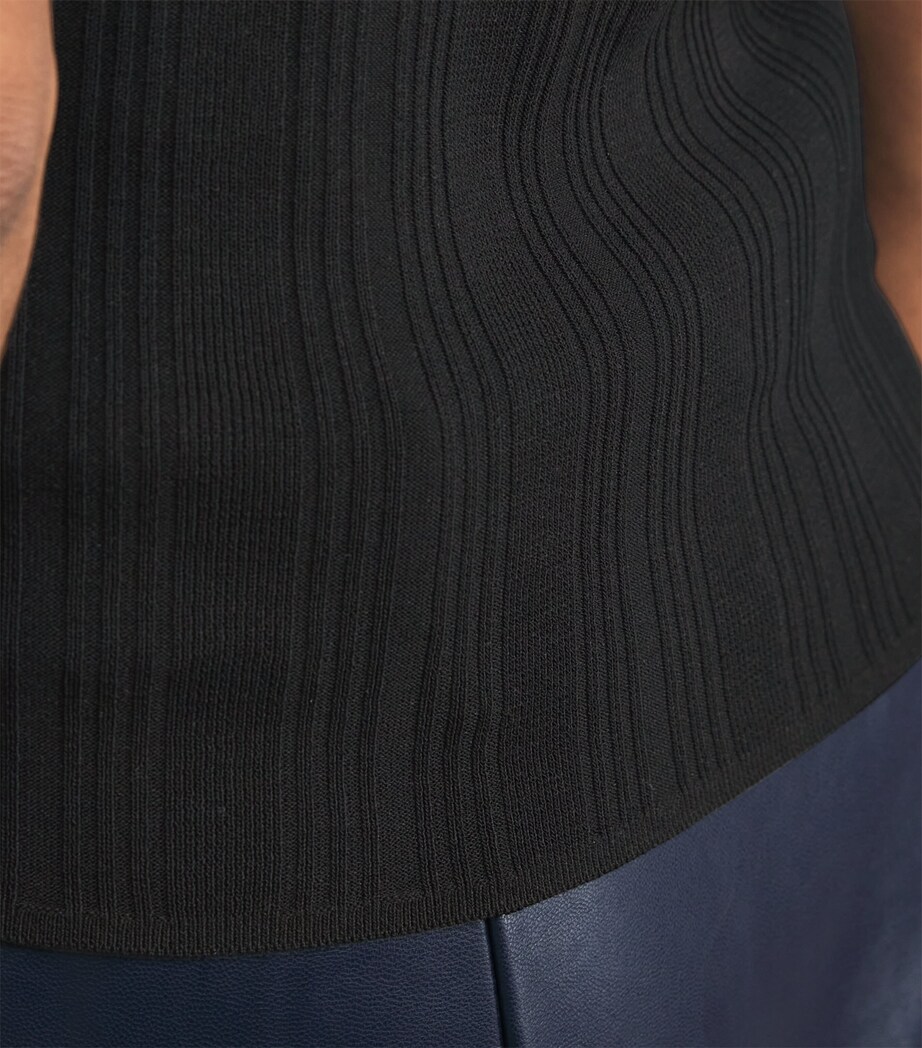 Weekend Max Mara Womens Rib-Knit Tank Top Black Image 6