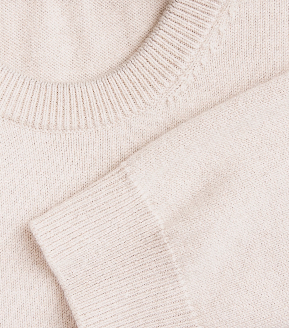 Jacquemus Mens Stretch-Merino Wool Logo Sweater Light Beige Image 6