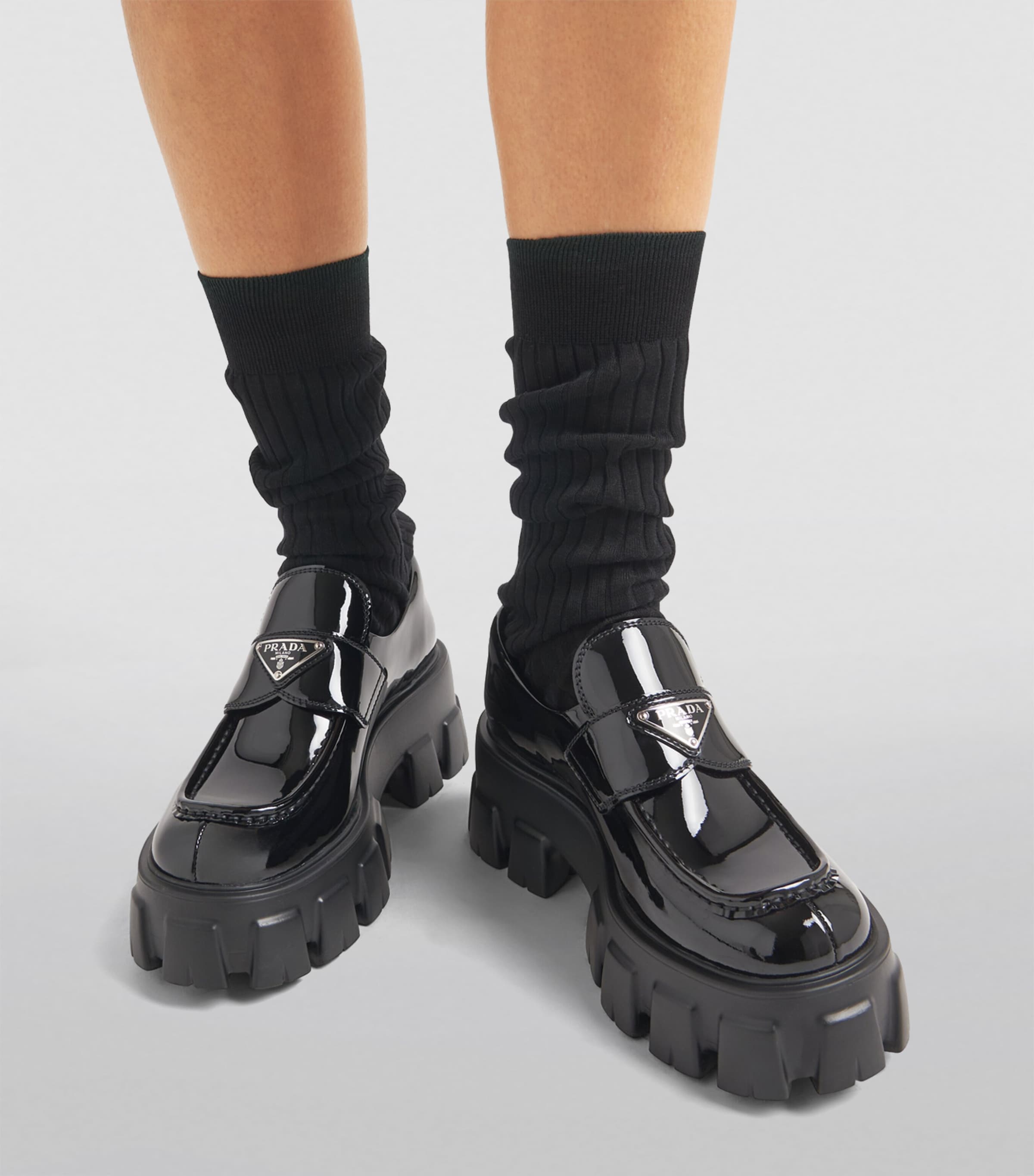 Prada Leather Triangle Loafers 55 Image 4