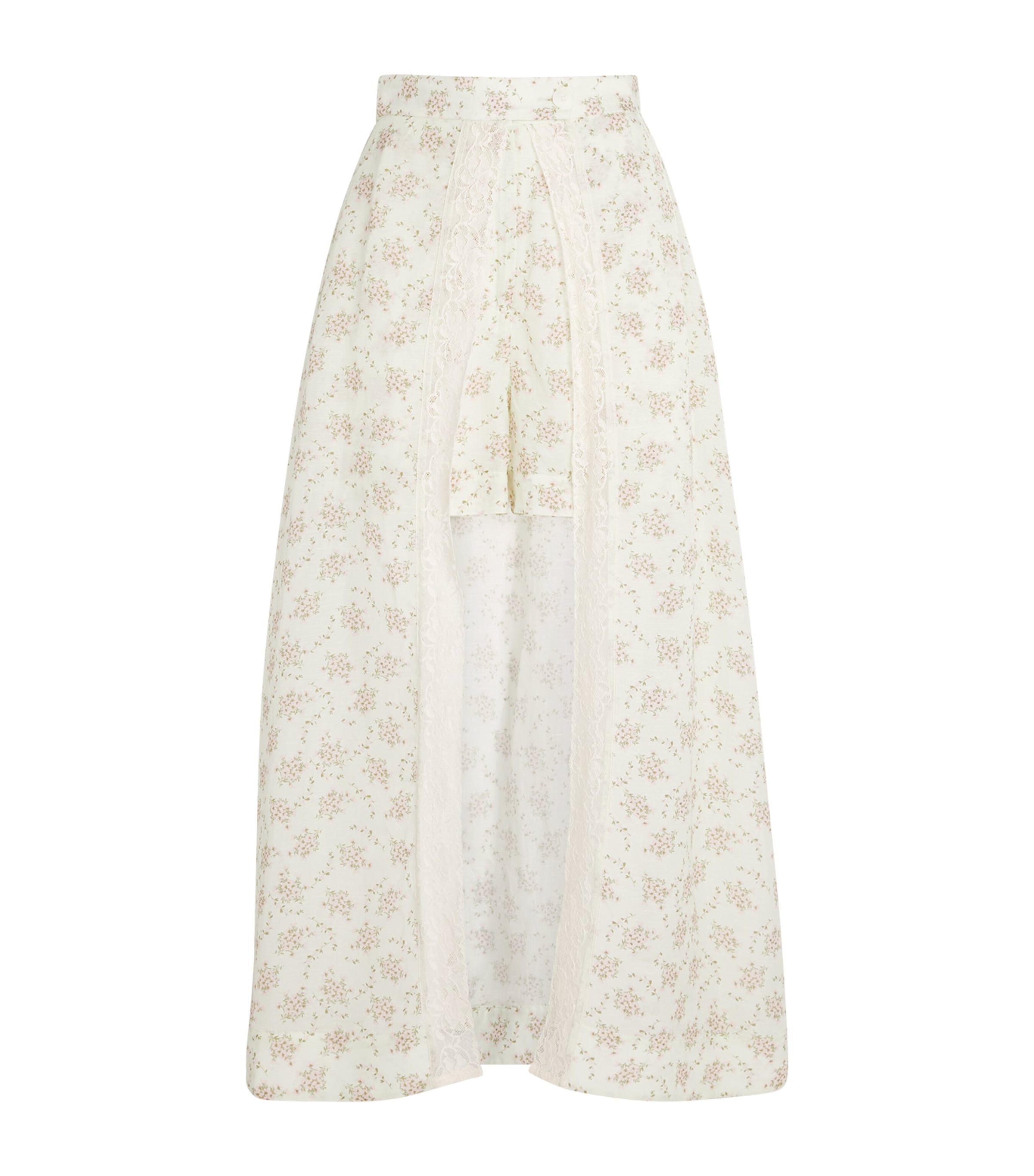 Sandro Paris Womens Floral-Print Maxi Skort Pink / Green Image 1