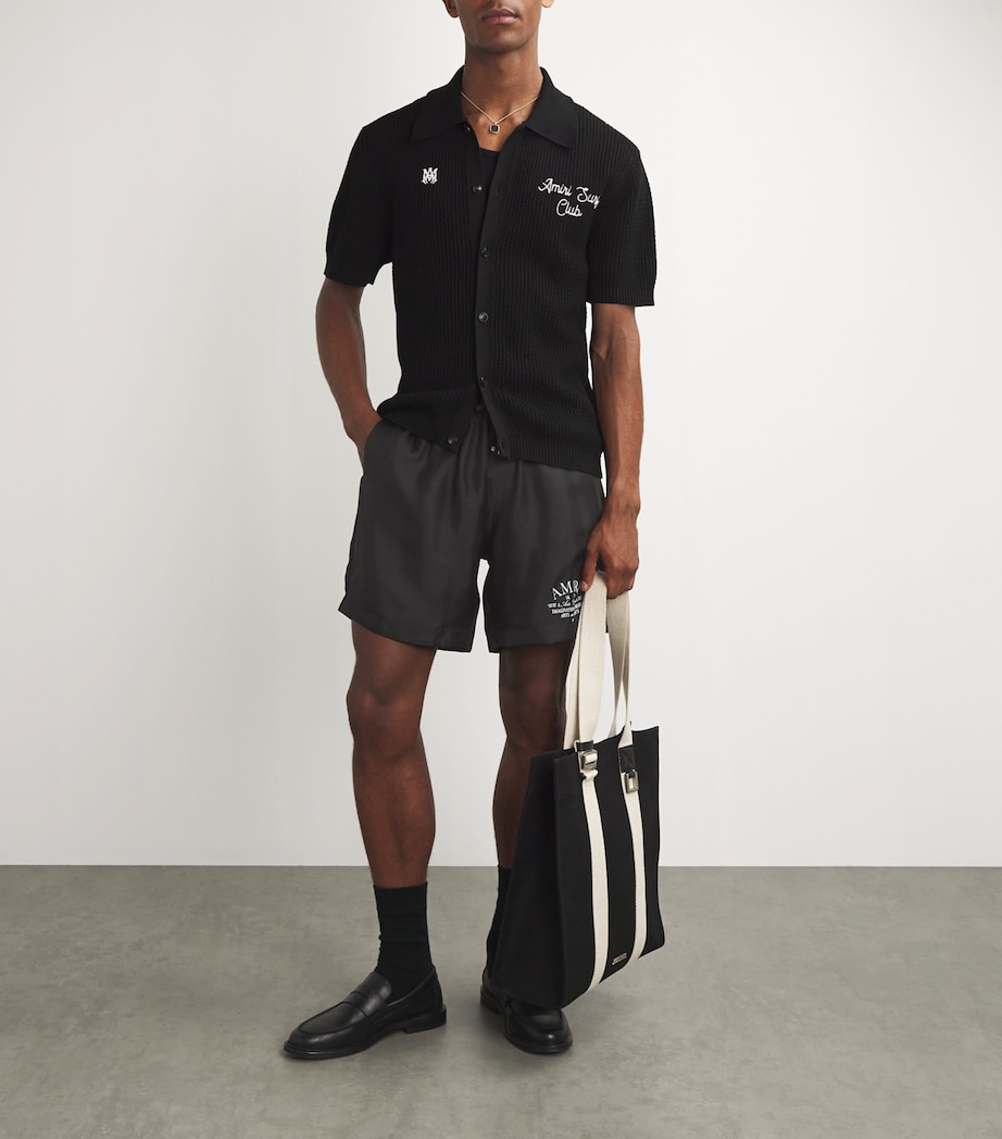 AMIRI Mens Silk Logo Shorts Black Image 2