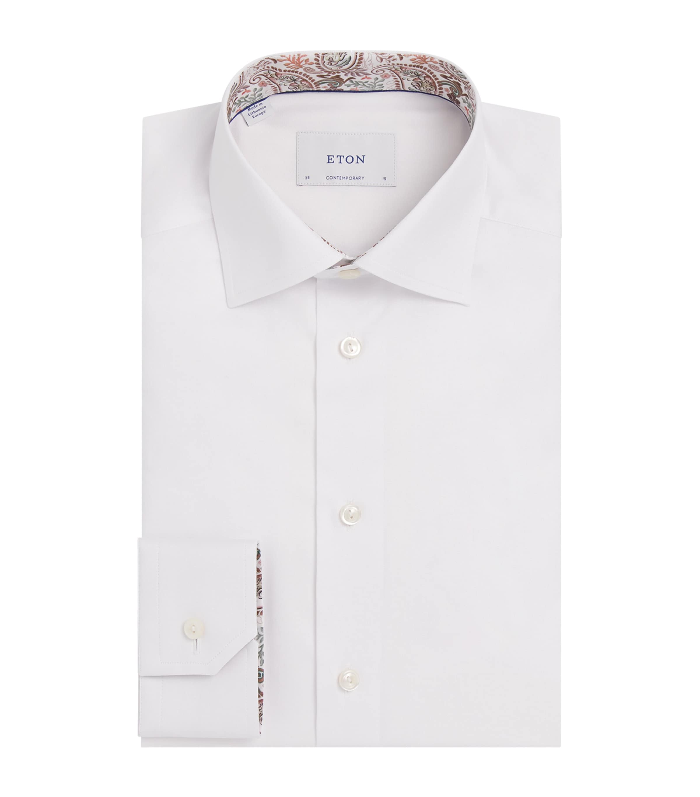 Eton Cotton Paisley-collar Contemporary-fit Shirt In White
