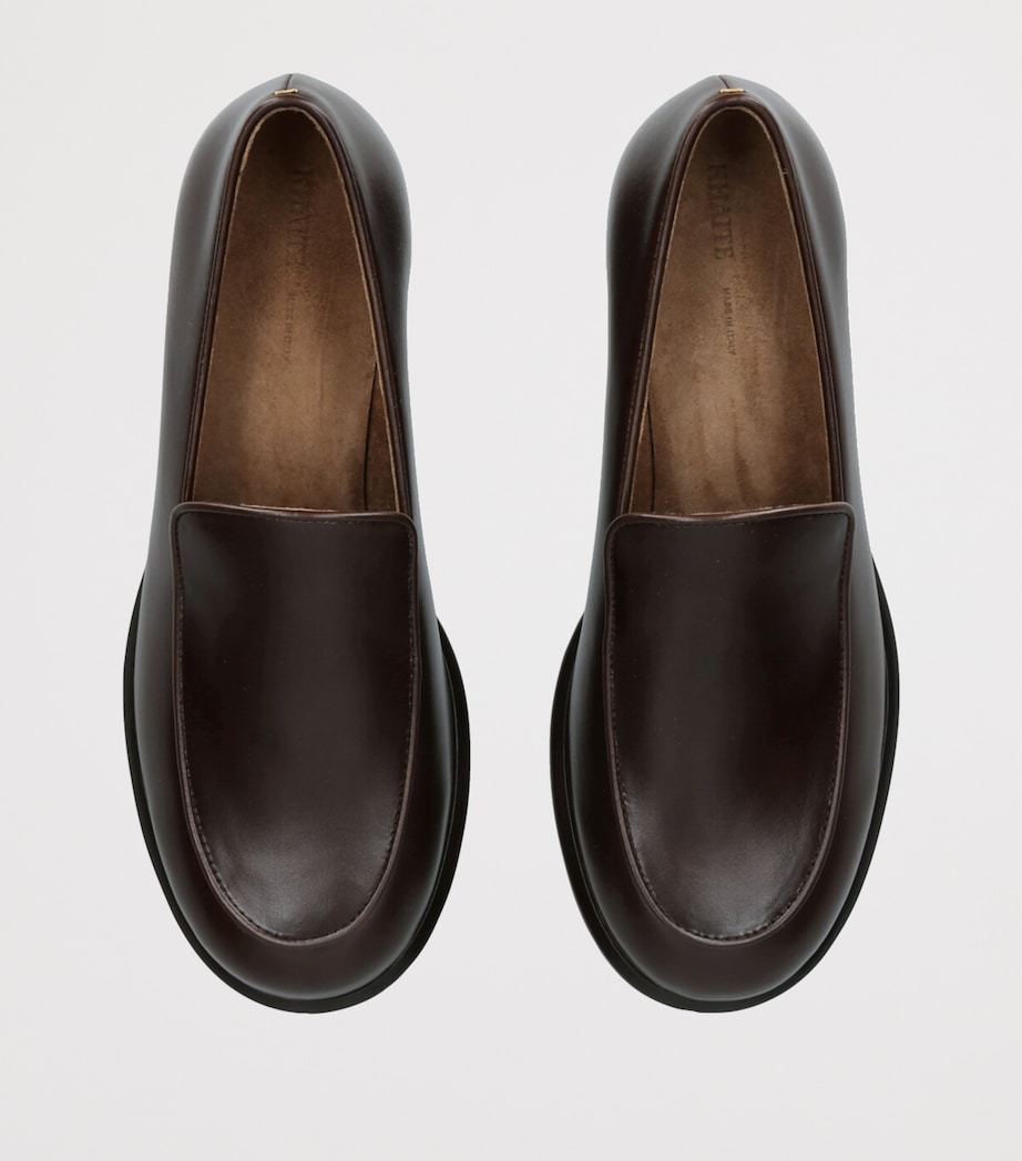 Khaite Womens Leather Miles Loafers 35 Brown Image 4