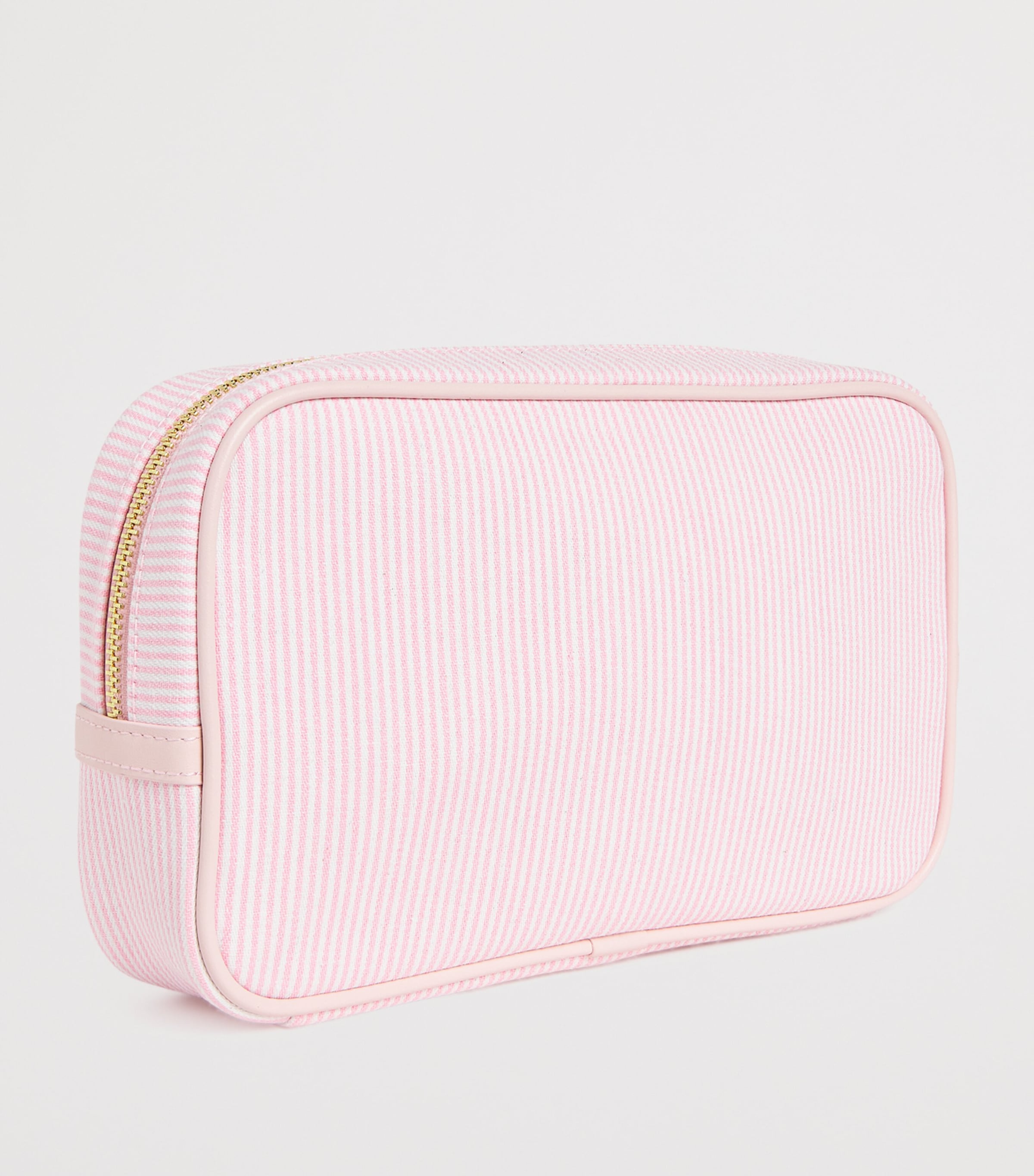 Stripe Embroidered Nursery Pouch PALE PINK Image 2