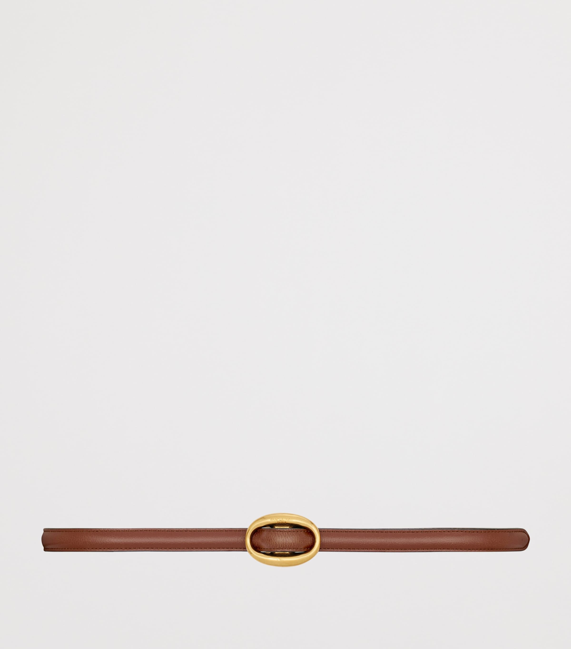 Saint Laurent Leather Reversible Oval-Buckle Belt Image 2