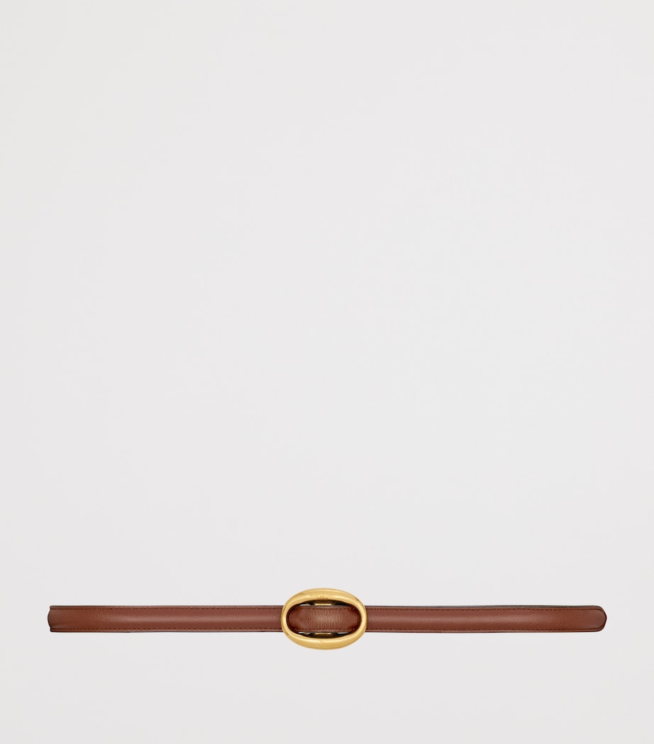 Saint Laurent Leather Reversible Oval-Buckle Belt Image 2