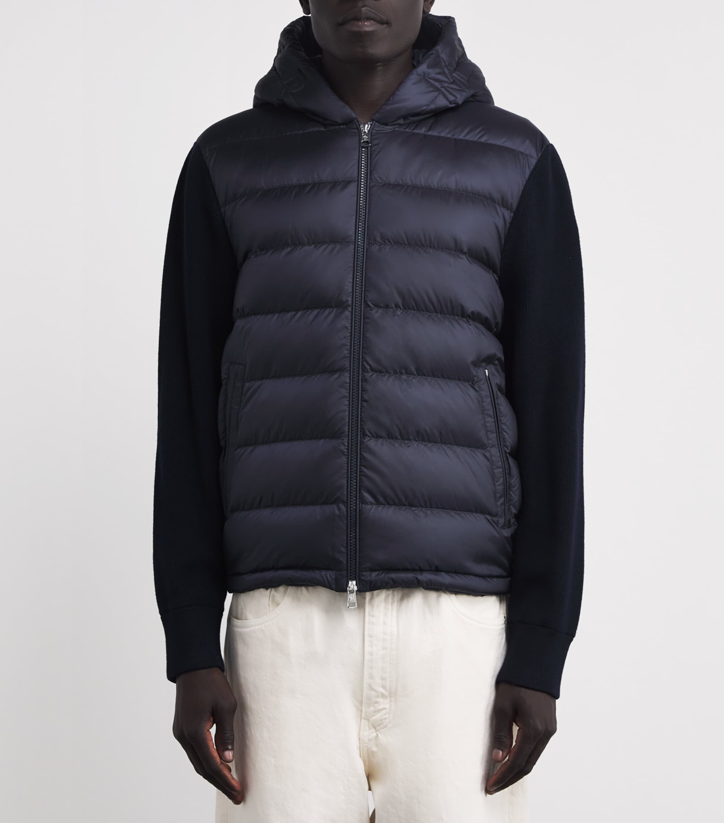 Virgin Wool Down-Front Hoodie 776 Image 3