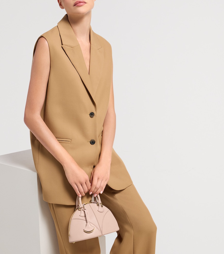 Small Goat Leather Marquise Top-Handle Bag PINK MEDIUM Image 7