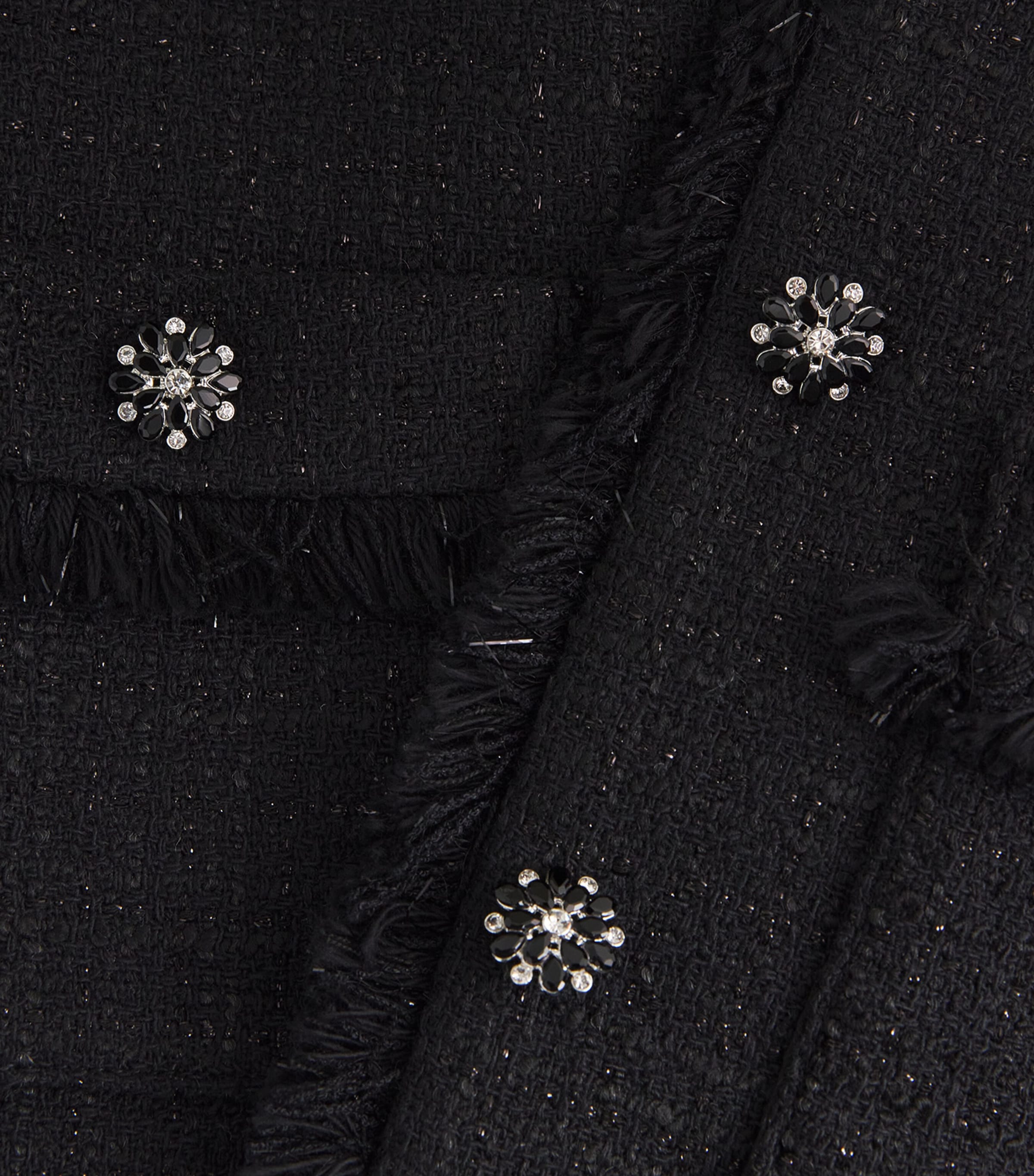 Tweed Rhinestone-Embellished Jacket BLACK Image 5