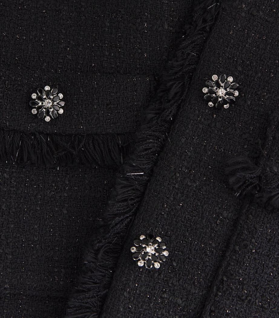 Tweed Rhinestone-Embellished Jacket BLACK Image 5