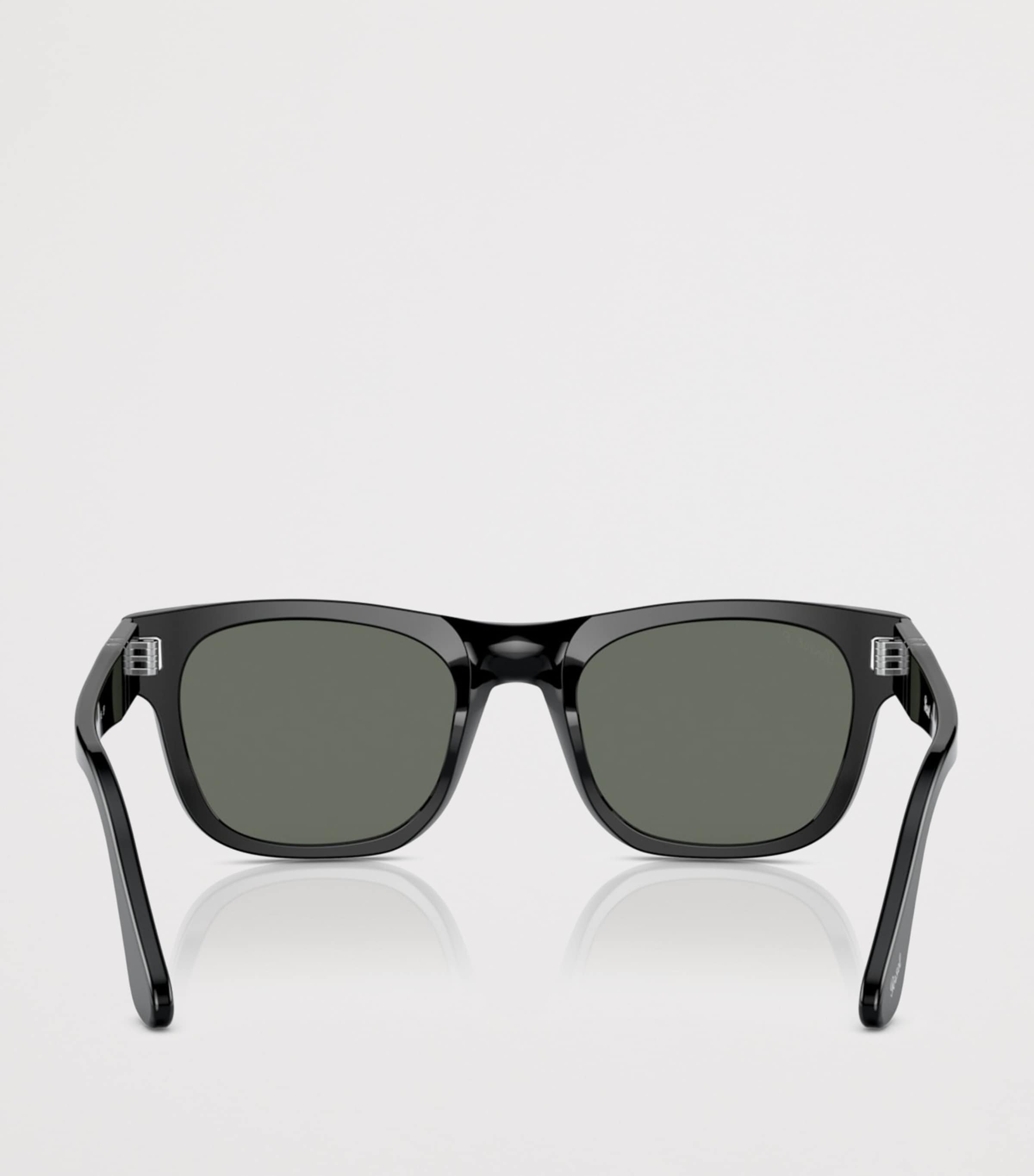 Persol Acetate Rectangle Sunglasses Black Image 4