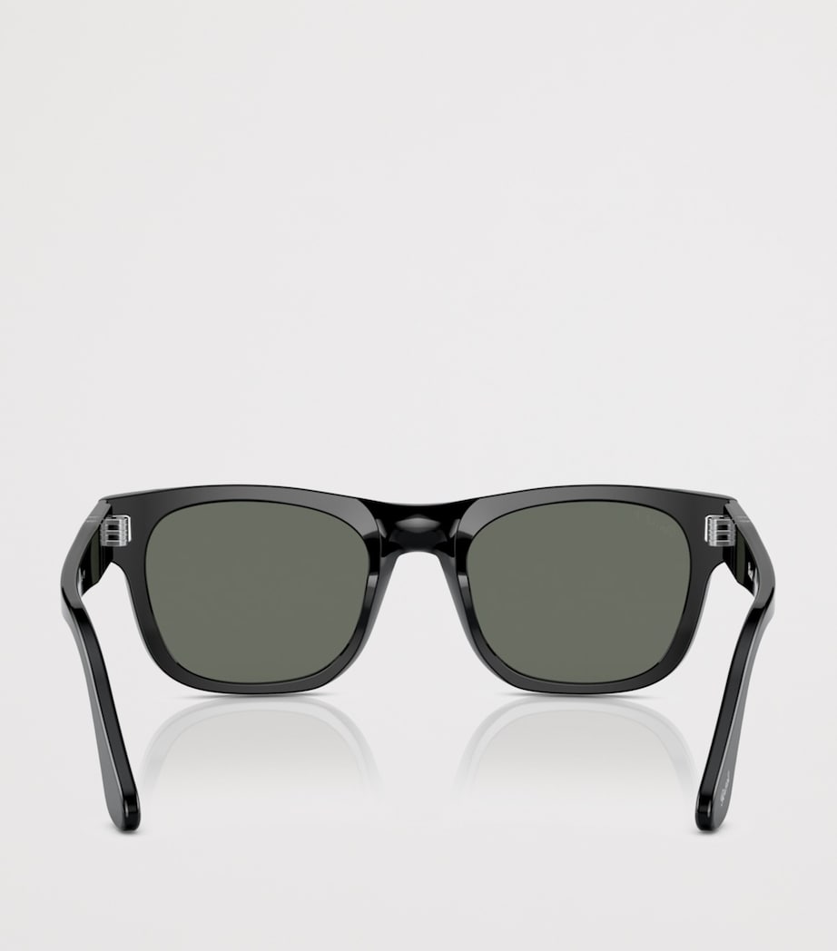 Persol Acetate Rectangle Sunglasses Black Image 4