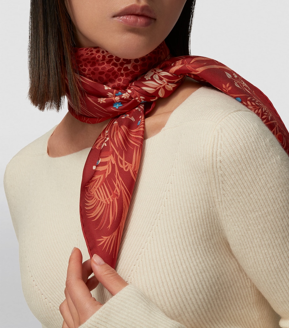 Silk Panther Scarf BURGANDY Image 2