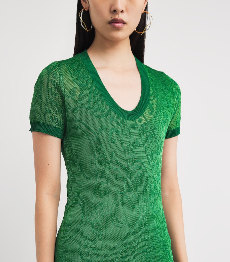 Paisley Short-Sleeve Maxi Dress V0833 Image 6