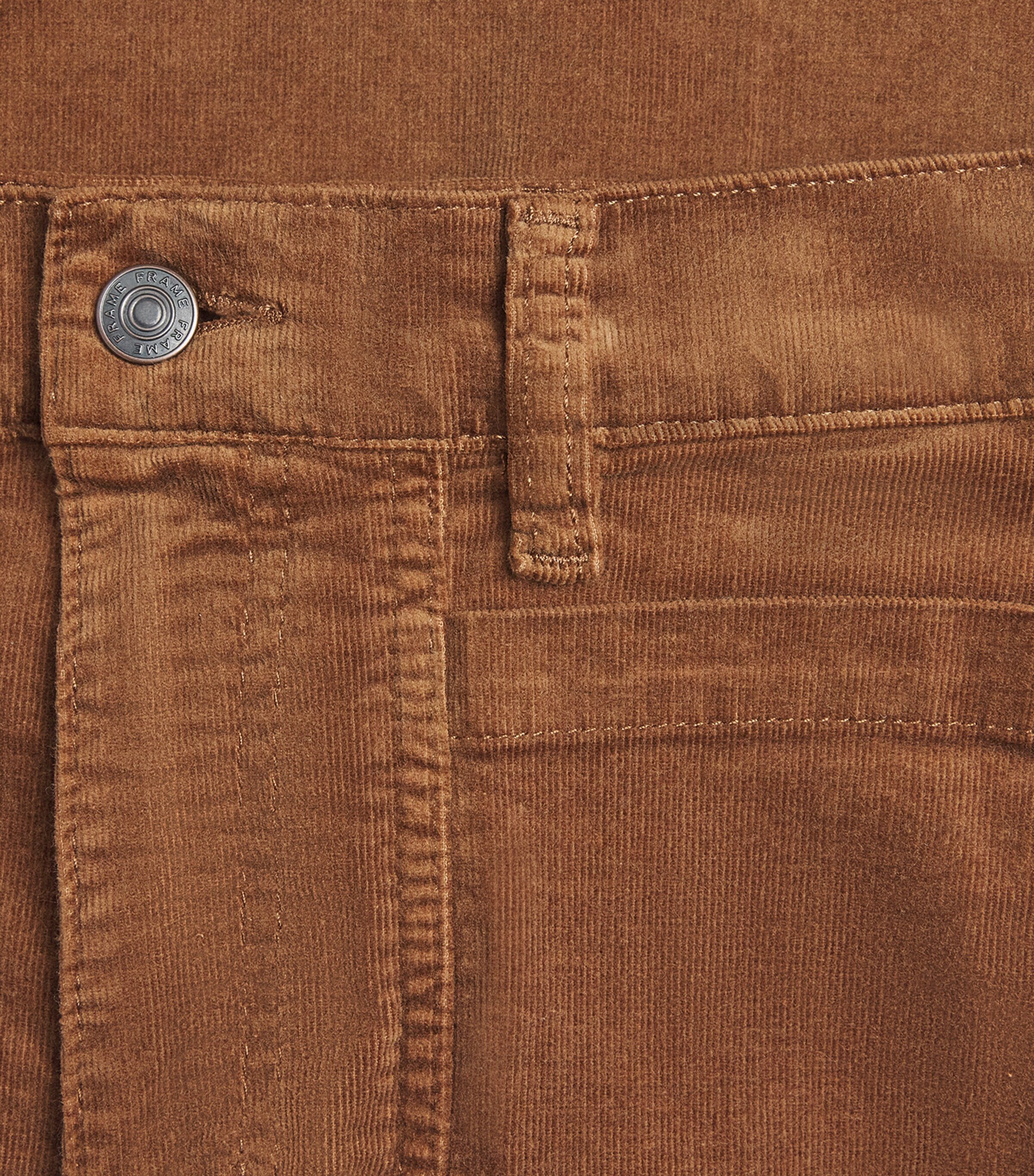 FRAME Womens Corduroy Le Slim Palazzo Trousers Maple Brown Image 5