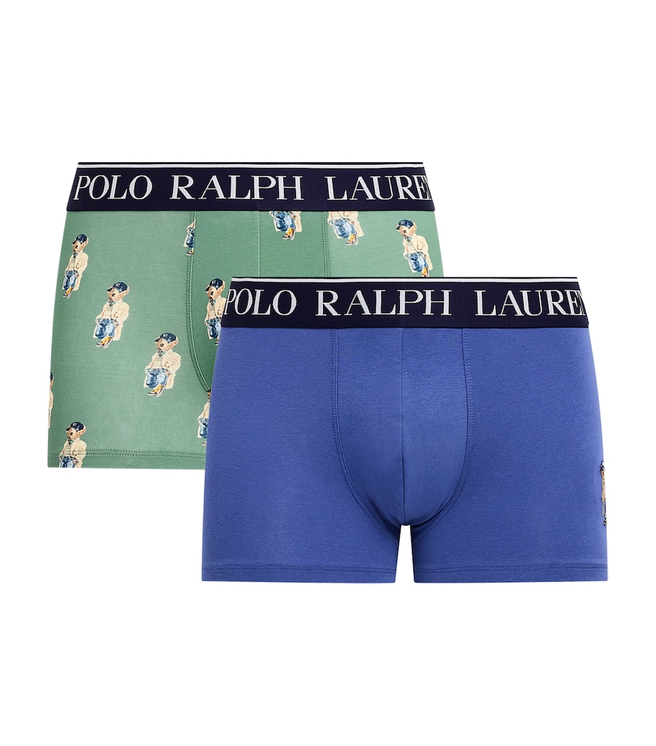 Polo Ralph Lauren Mens Stretch-Cotton Litchfield Trunks (Pack of 2) Bstlle Blu/ftgue Aob Image 1