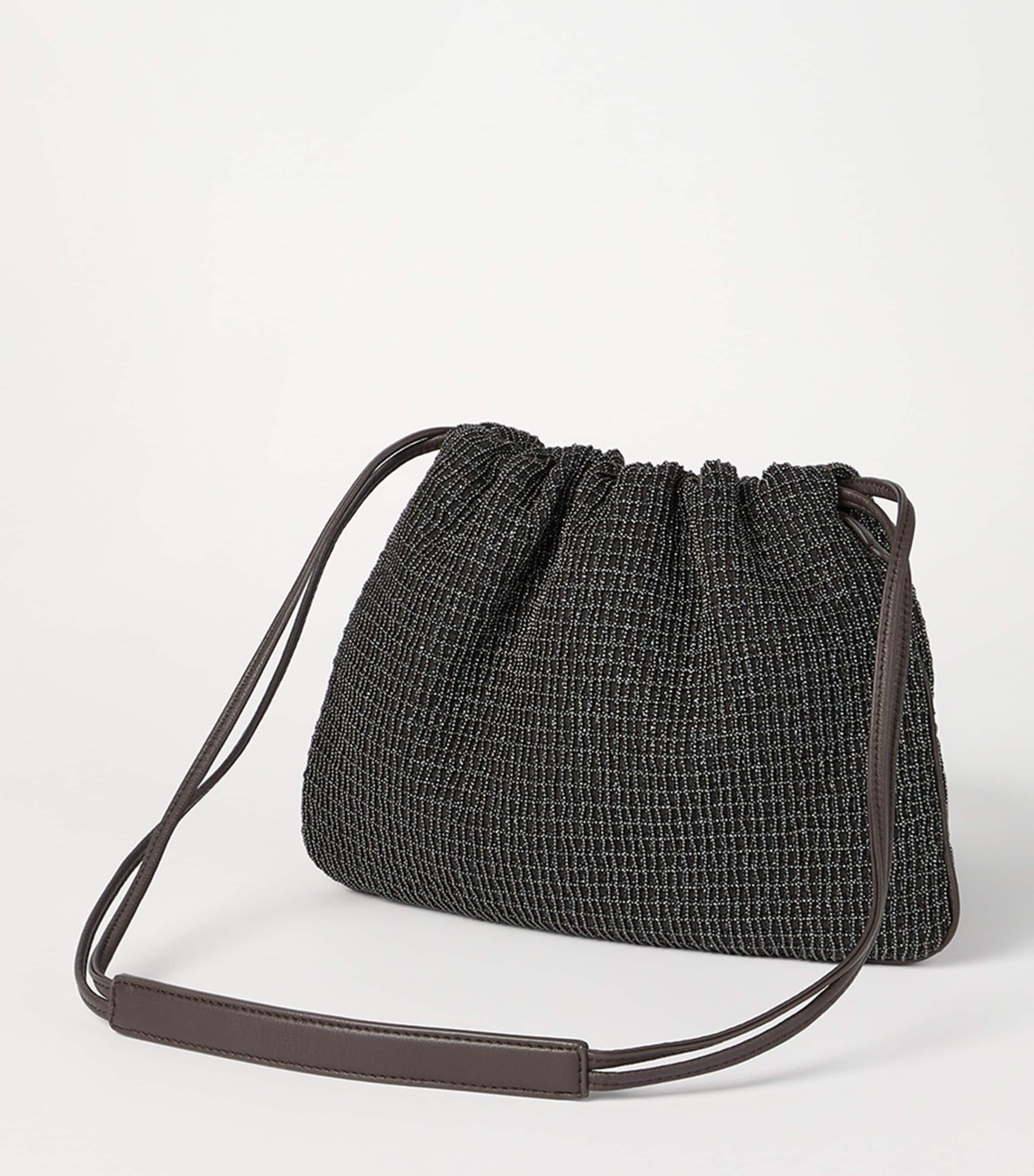 Leather Embellished Drawstring Cross-Body Bag C2355 Image 4