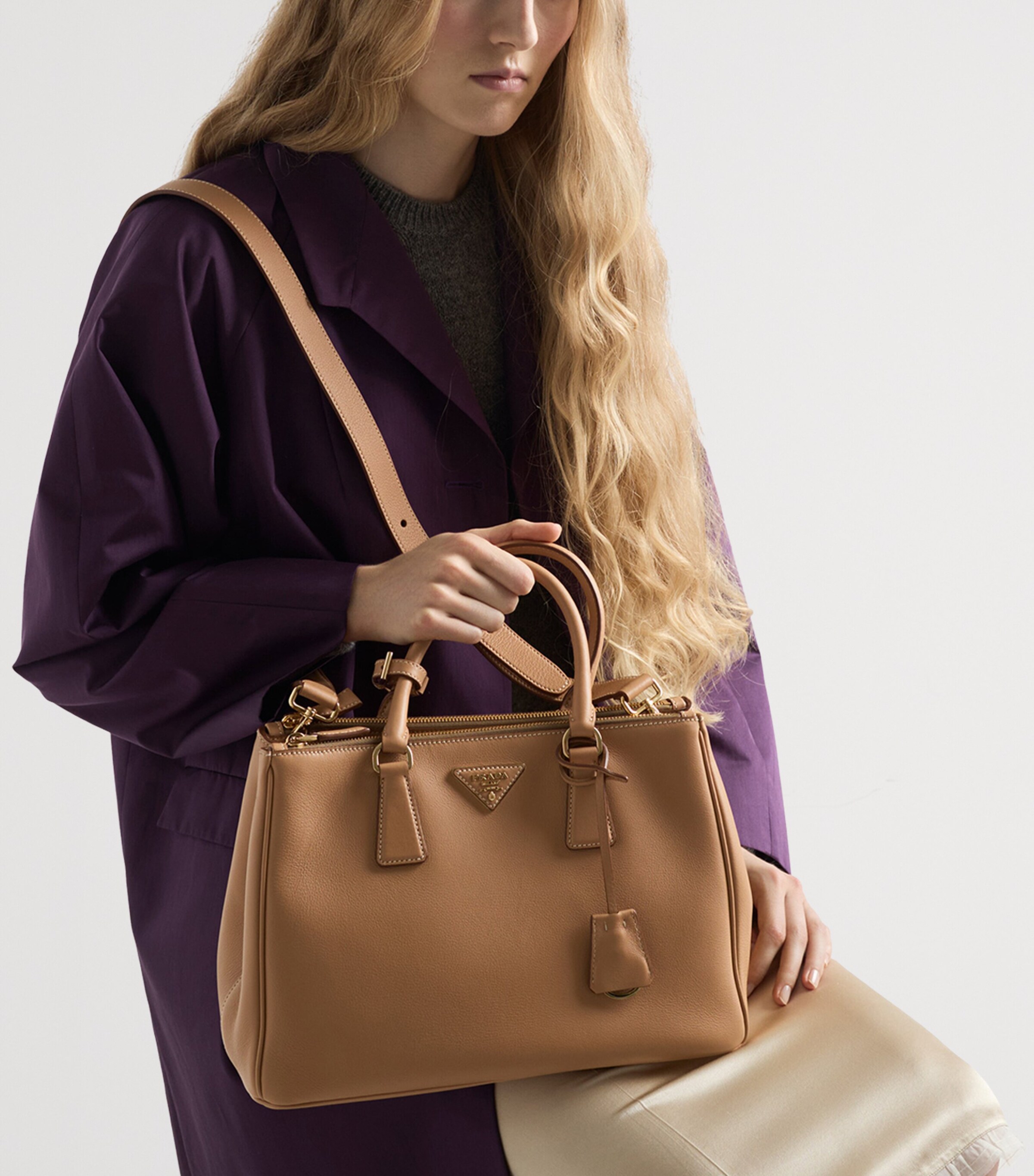 Prada Large Leather Galleria Top-Handle Bag Image 9
