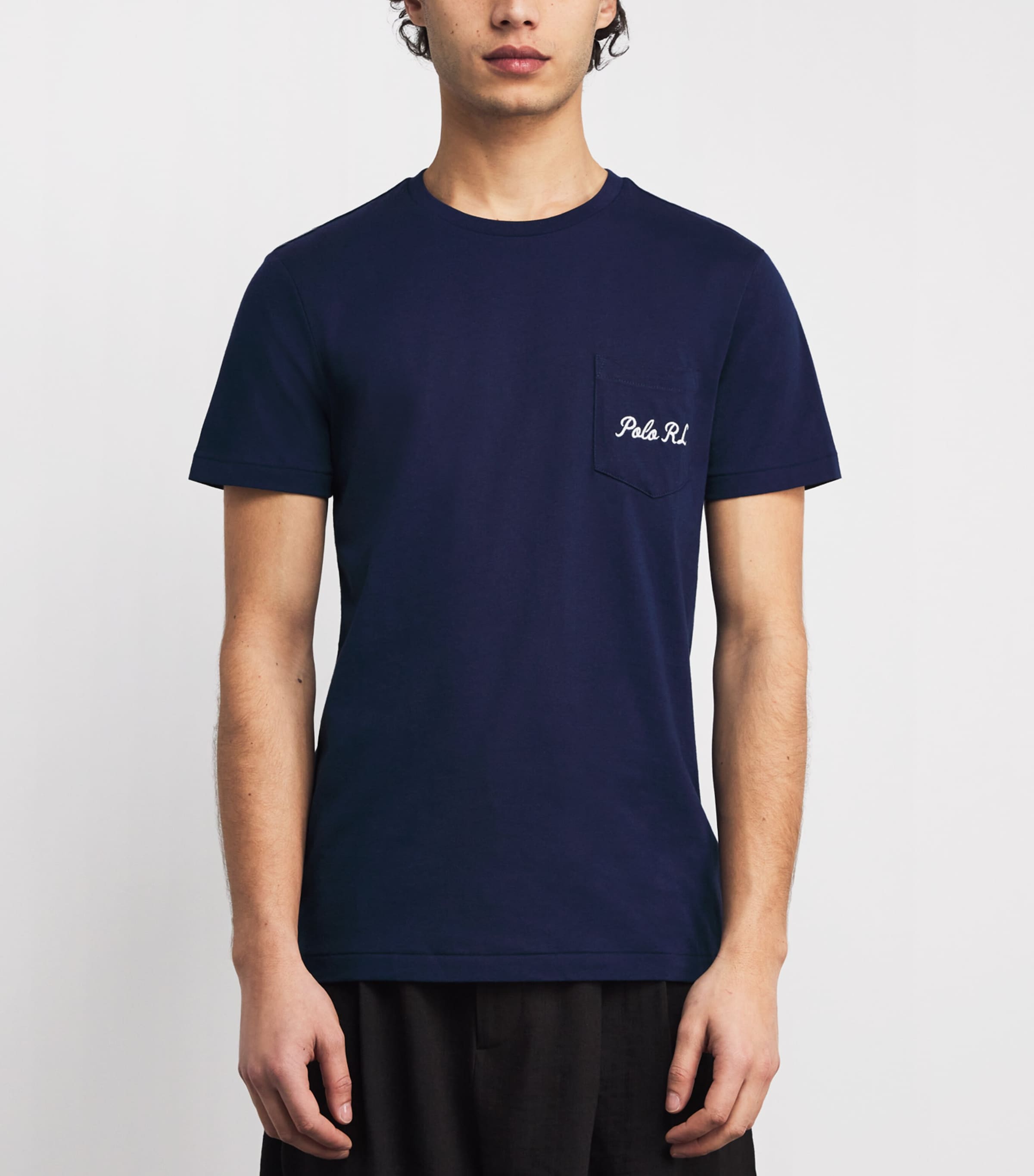 Cotton Cursive Logo T-Shirt NWPRT NVY-SOCIETY BR Image 3